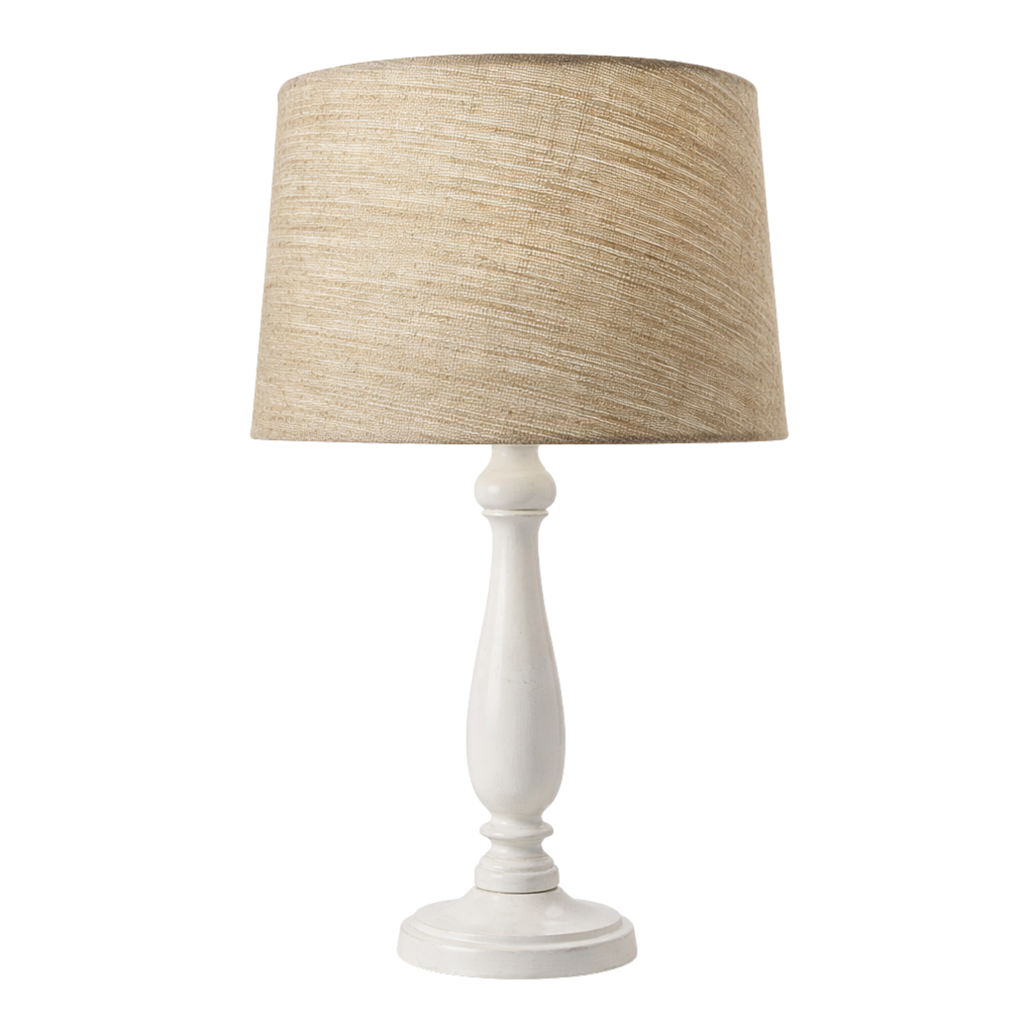 Lampe de Table Artisanale en Bois Tourné & Lin – Design Chic Tunisie