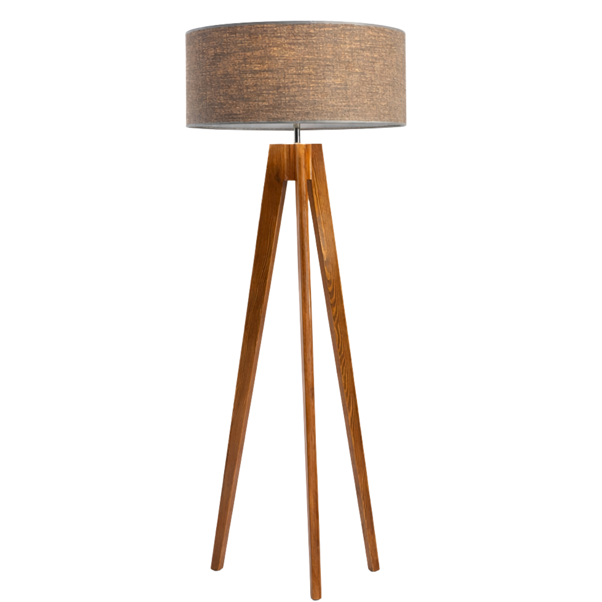 Lampadaire Trépied Bois & Abat-Jour Texturé – Design Unique Salon Tunisie