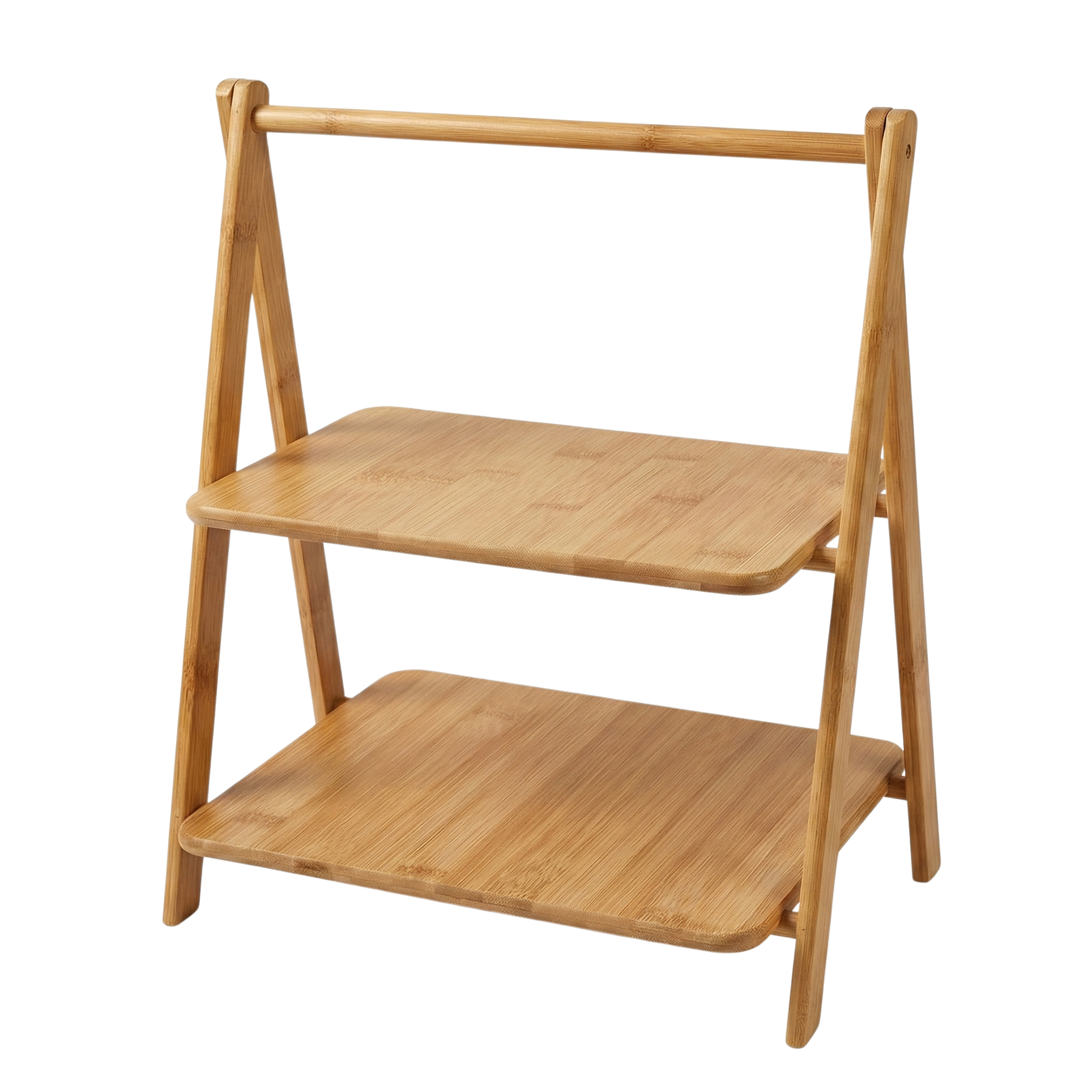 Étagère de Table en Bambou 2 Niveaux - Rangement Cuisine & Coin Café