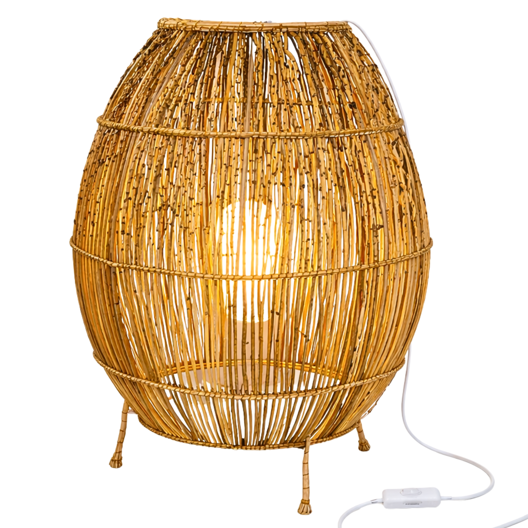 Lampe à Poser Fibres de Palmier Artisanale Fait Main | Fiolla Home