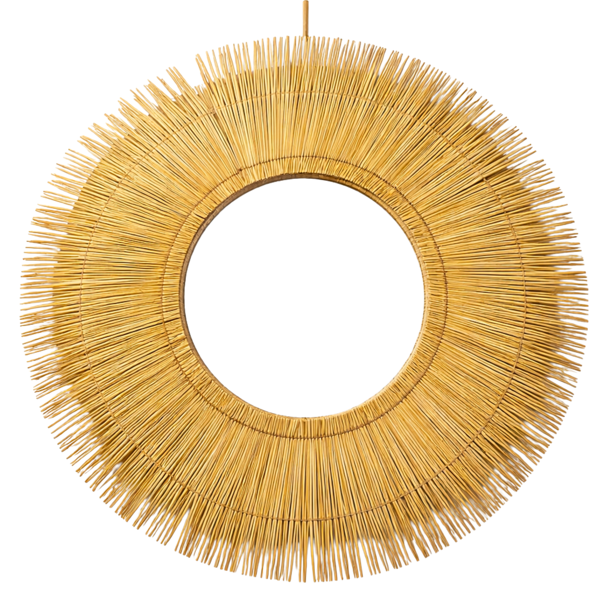 Miroir Soleil Mural en Fibres Naturelles Fait Main | Fiolla Home