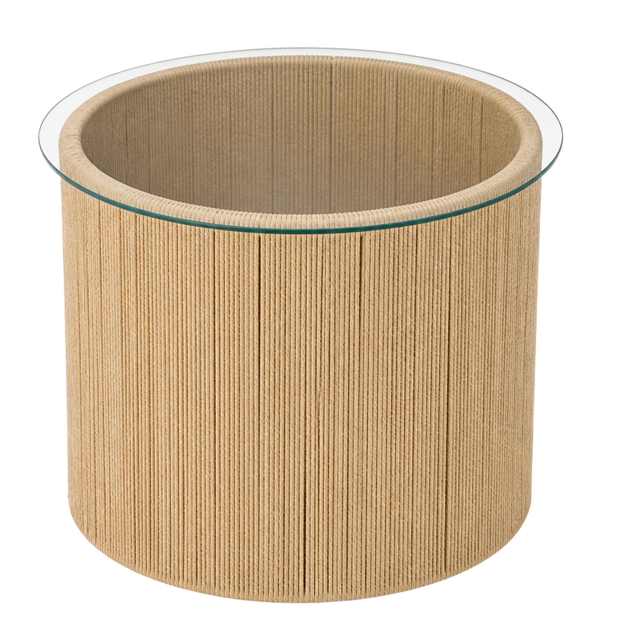 Table Basse Design Tunisie | Verre & Jute Naturel | Fiolla Home