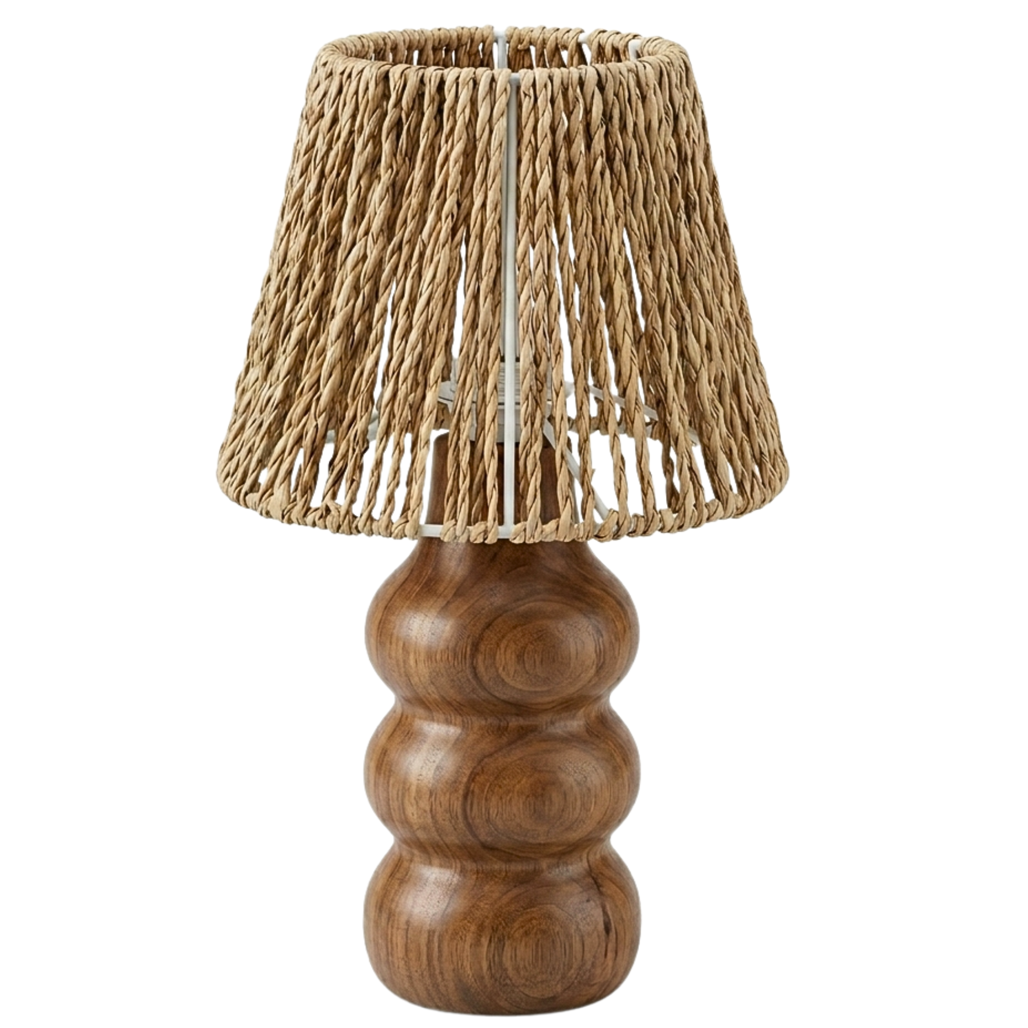 Lampe à Poser Artisanale | Design Bois & Fibre Boho | Fiolla Home