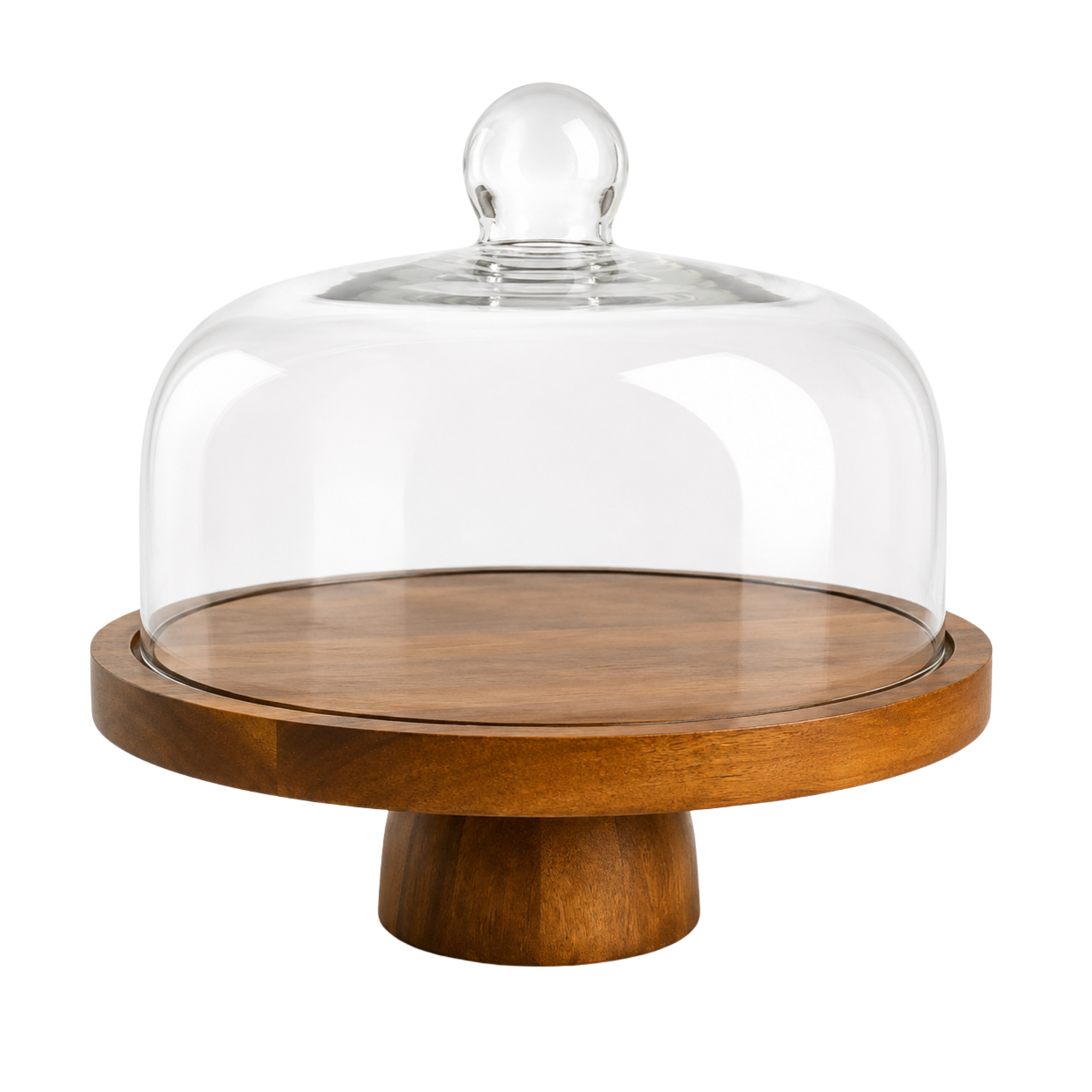 Présentoir à Gâteau avec Cloche | Bois Naturel | Fiolla Home