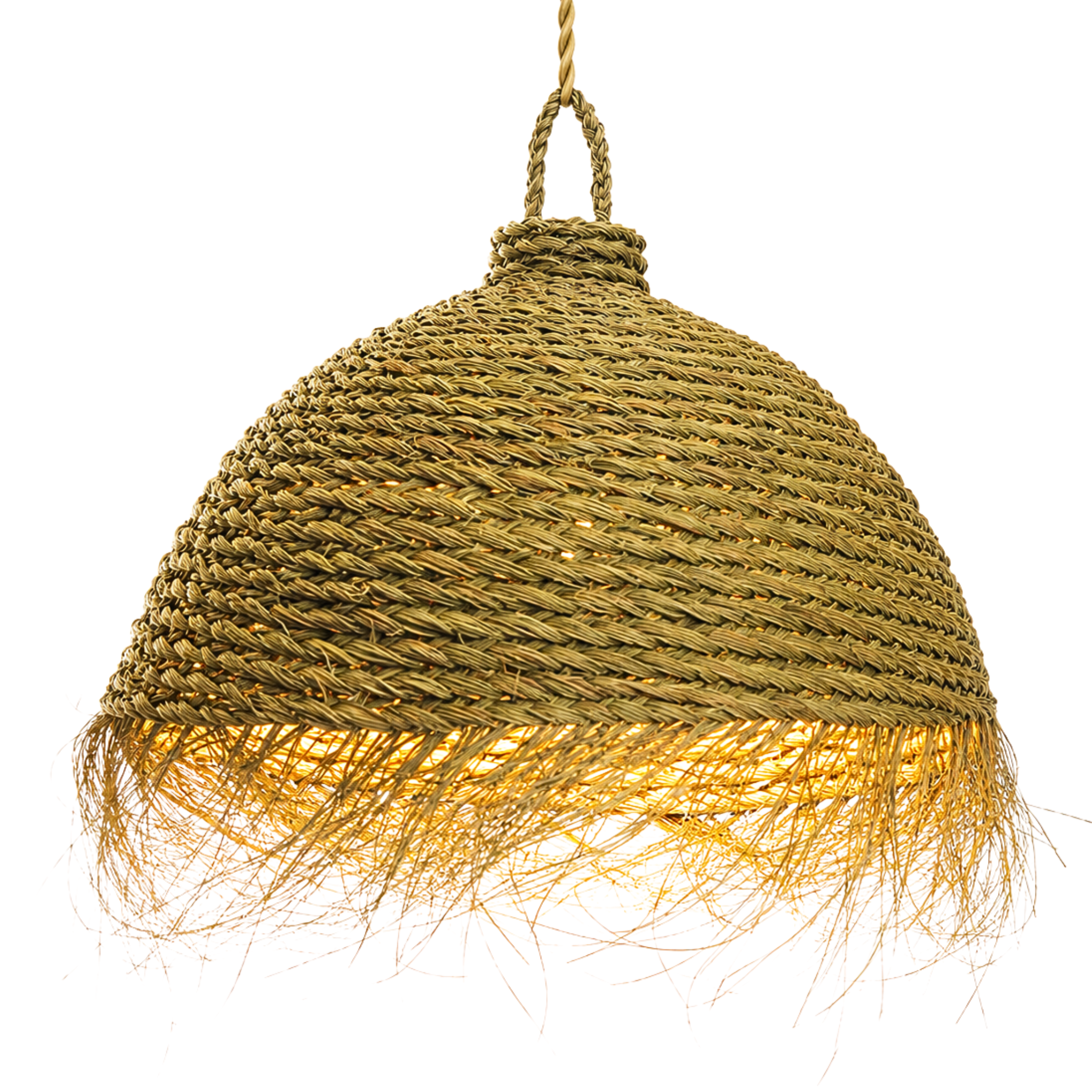 Suspension Ronde Halfa | Luminaire Dôme Naturel | Fiolla Home