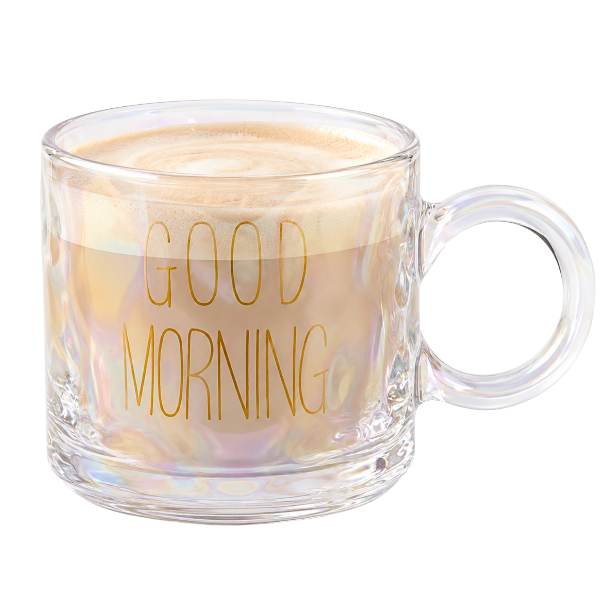 Mug Verre Nacré Good Morning Tunisie | Tasse Lettres Or | Fiolla Home