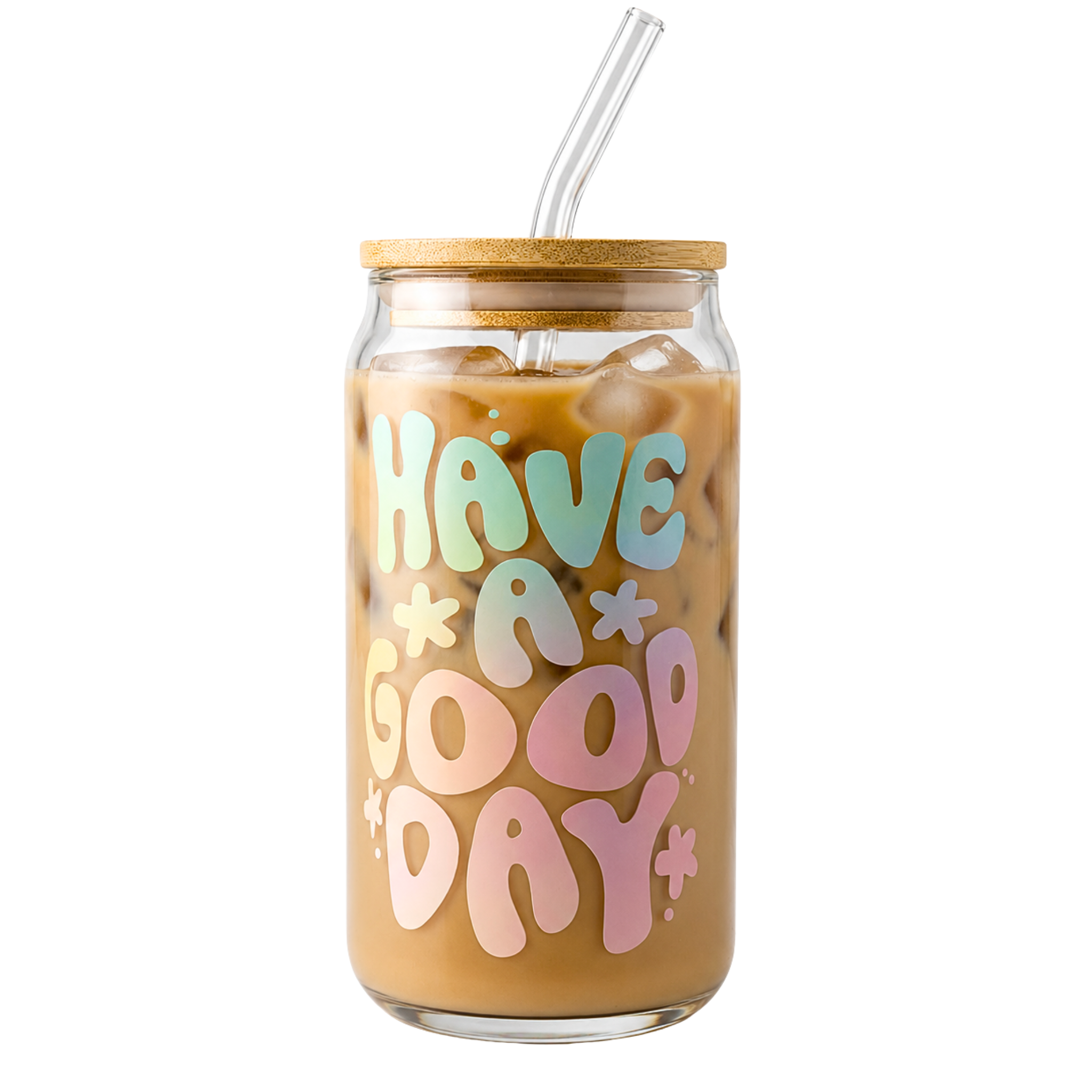 Verre Have a Good Day Tunisie | Tasse Bambou Paille Pastel | Fiolla Home