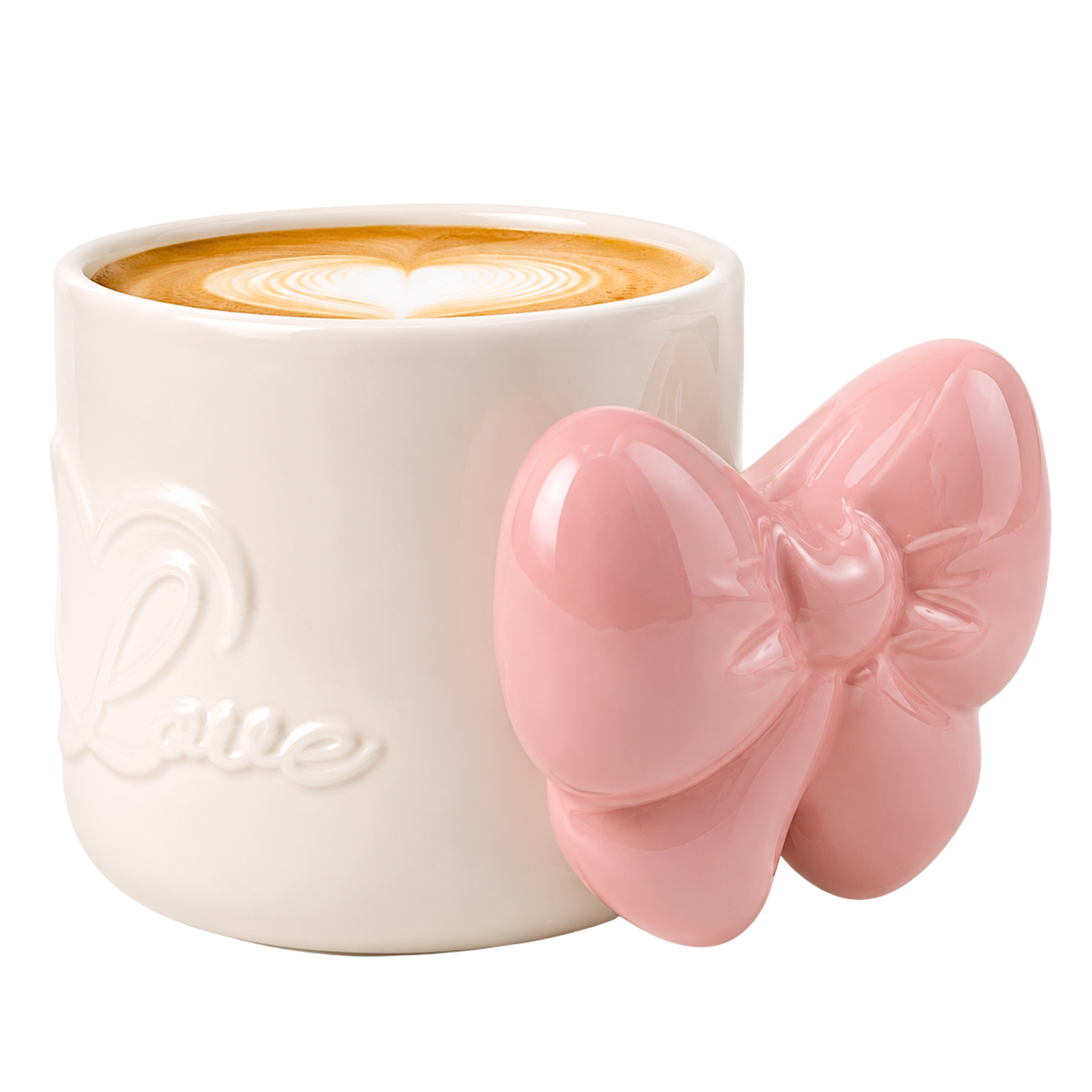 Mug Love Nœud Rose 3D Tunisie | Tasse Coquette Anse Nœud | Fiolla Home