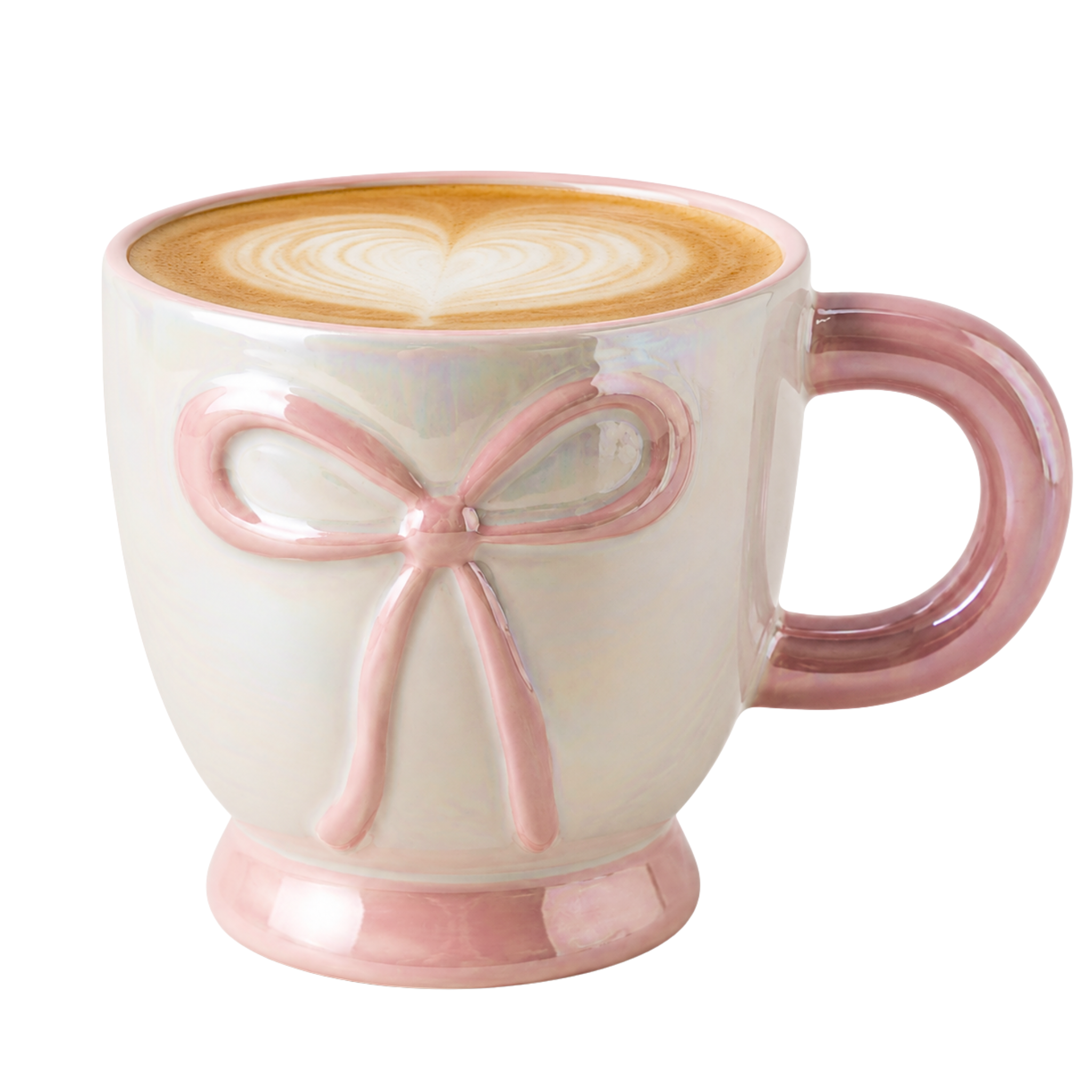 Mug Tunisie Nacré Coquette | Tasse Nœud Rose 3D Pearlescent | Fiolla Home