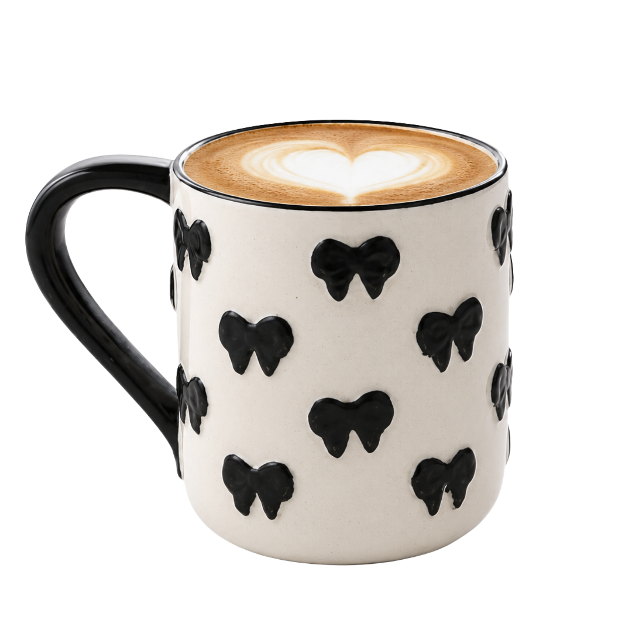 Mug Céramique Nœud Noir Tunisie | Tasse Café Coquette | Fiolla Home