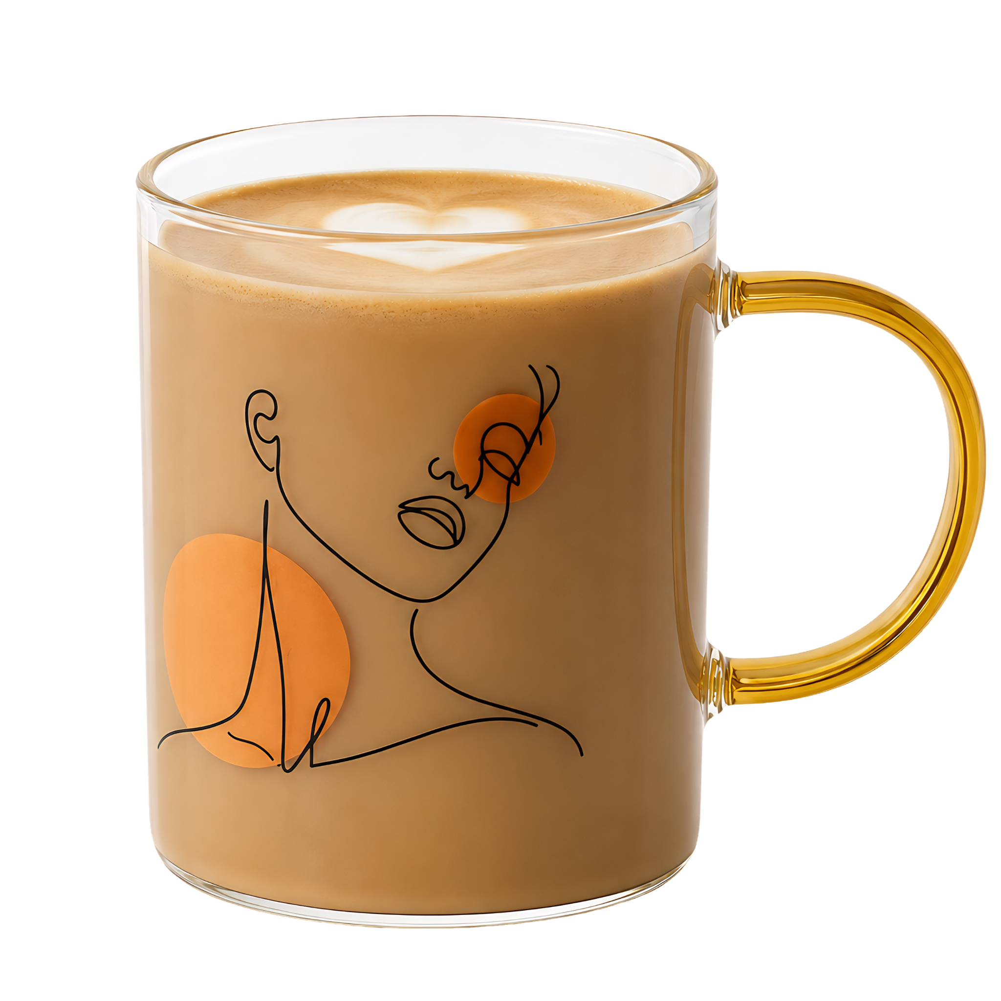 Mug en Verre Poignée Ambrée Tunisie | Fiolla Home