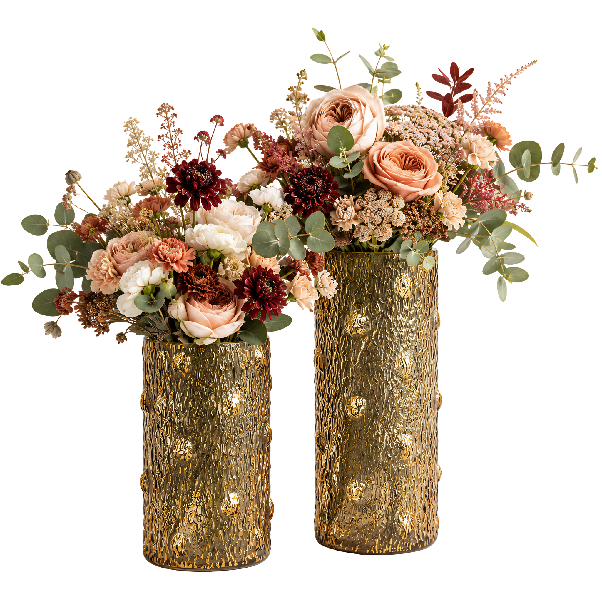 Set 2 Vases Cylindriques Verre Ambré Tunisie | Fiolla Home