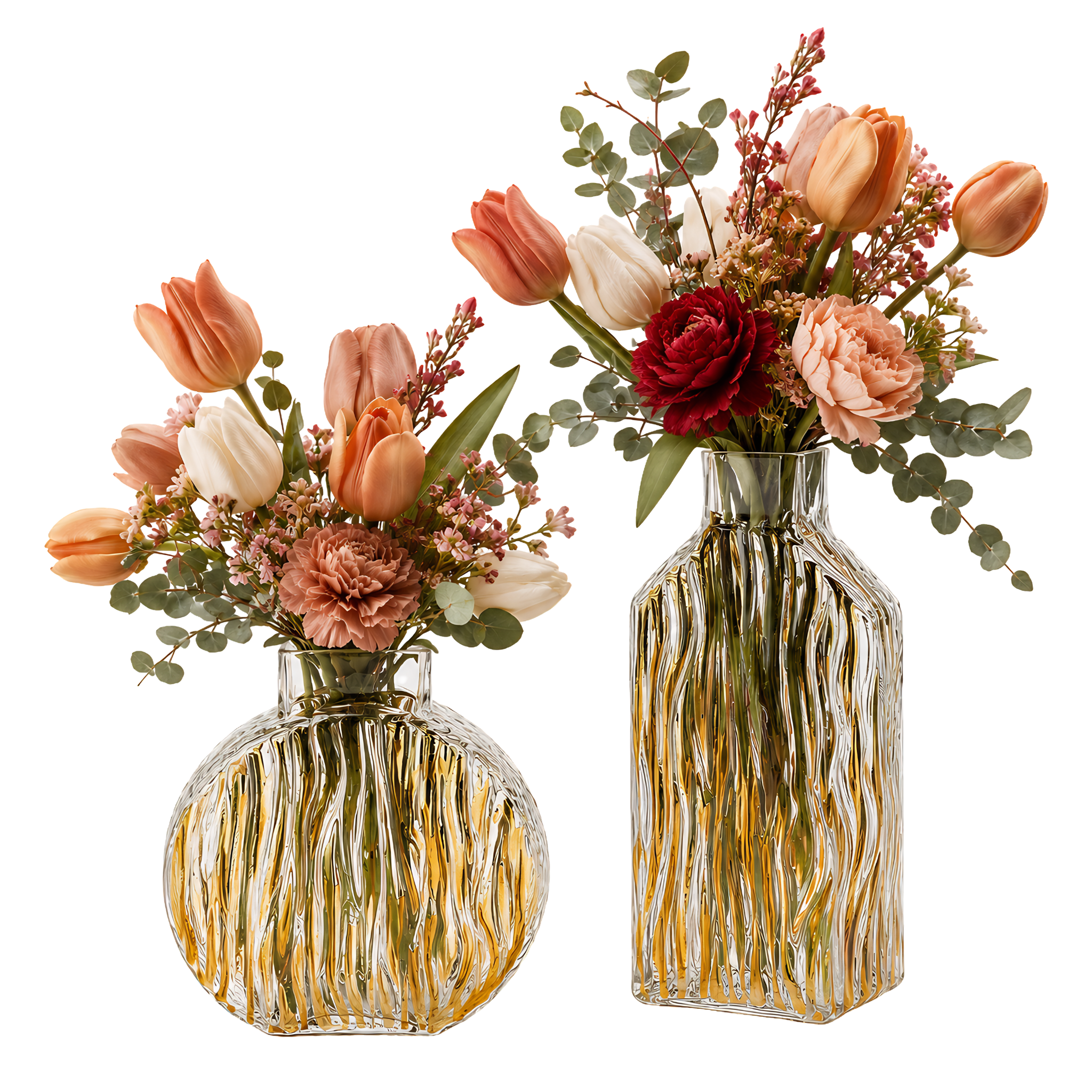 Set 2 Vases Verre Doré Tunisie | Déco Chic | Fiolla Home