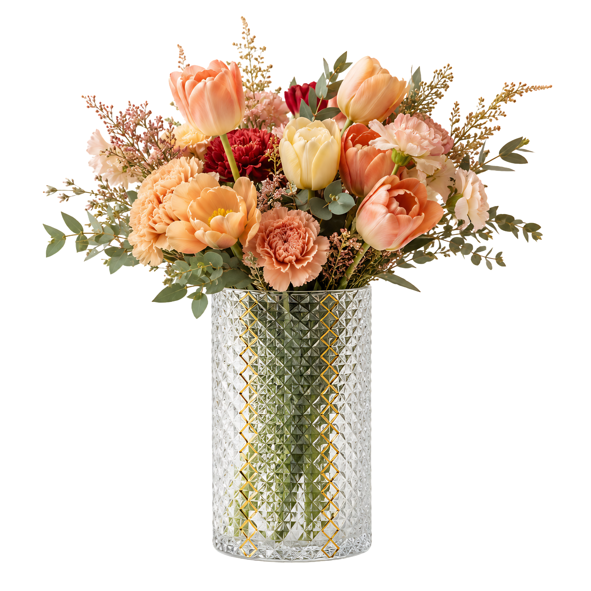 Vase Verre Transparent Doré Tunisie | Fiolla Home