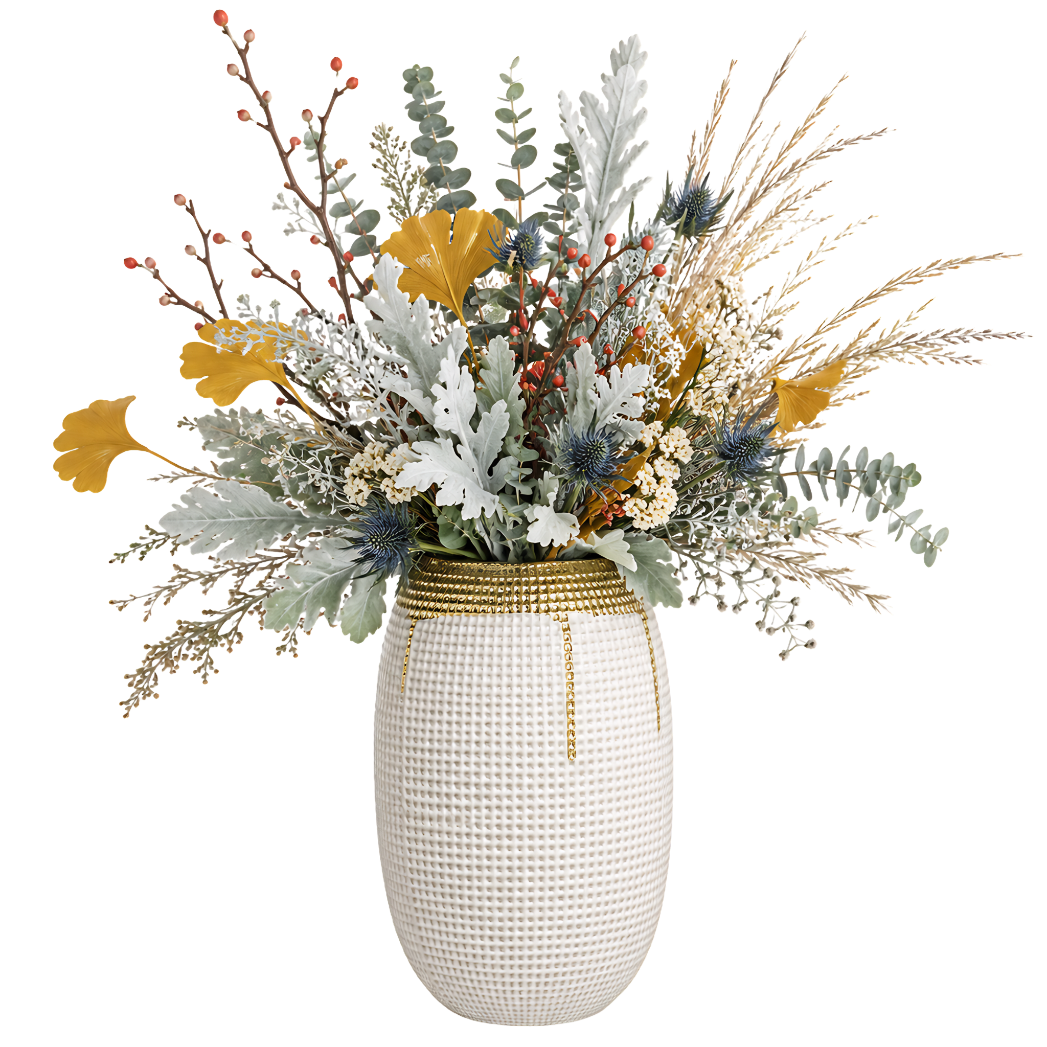 Vase Décoratif Blanc Doré Tunisie | Chic | Fiolla Home