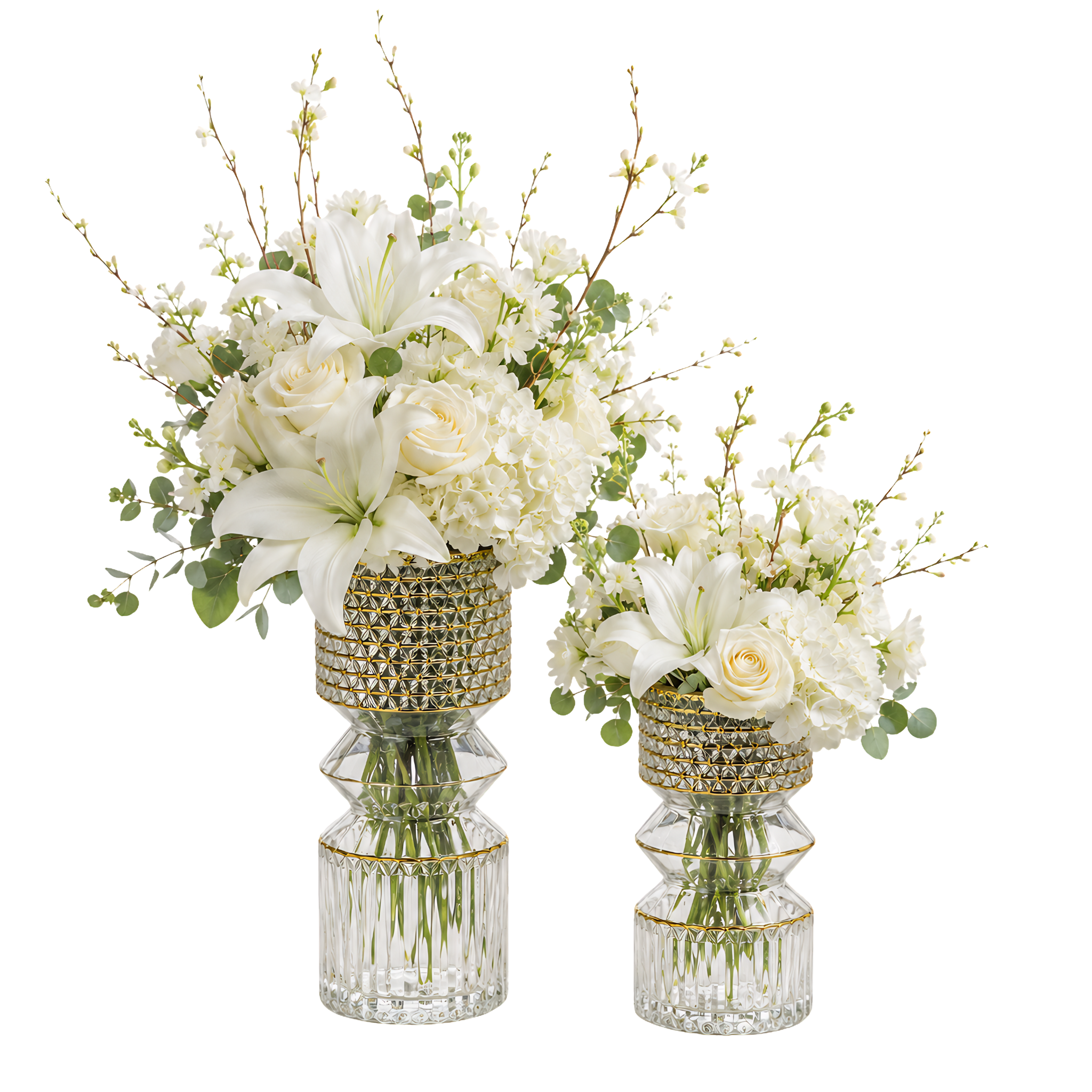 Set 2 Vases Verre Doré Tunisie | Déco Chic | Fiolla Home