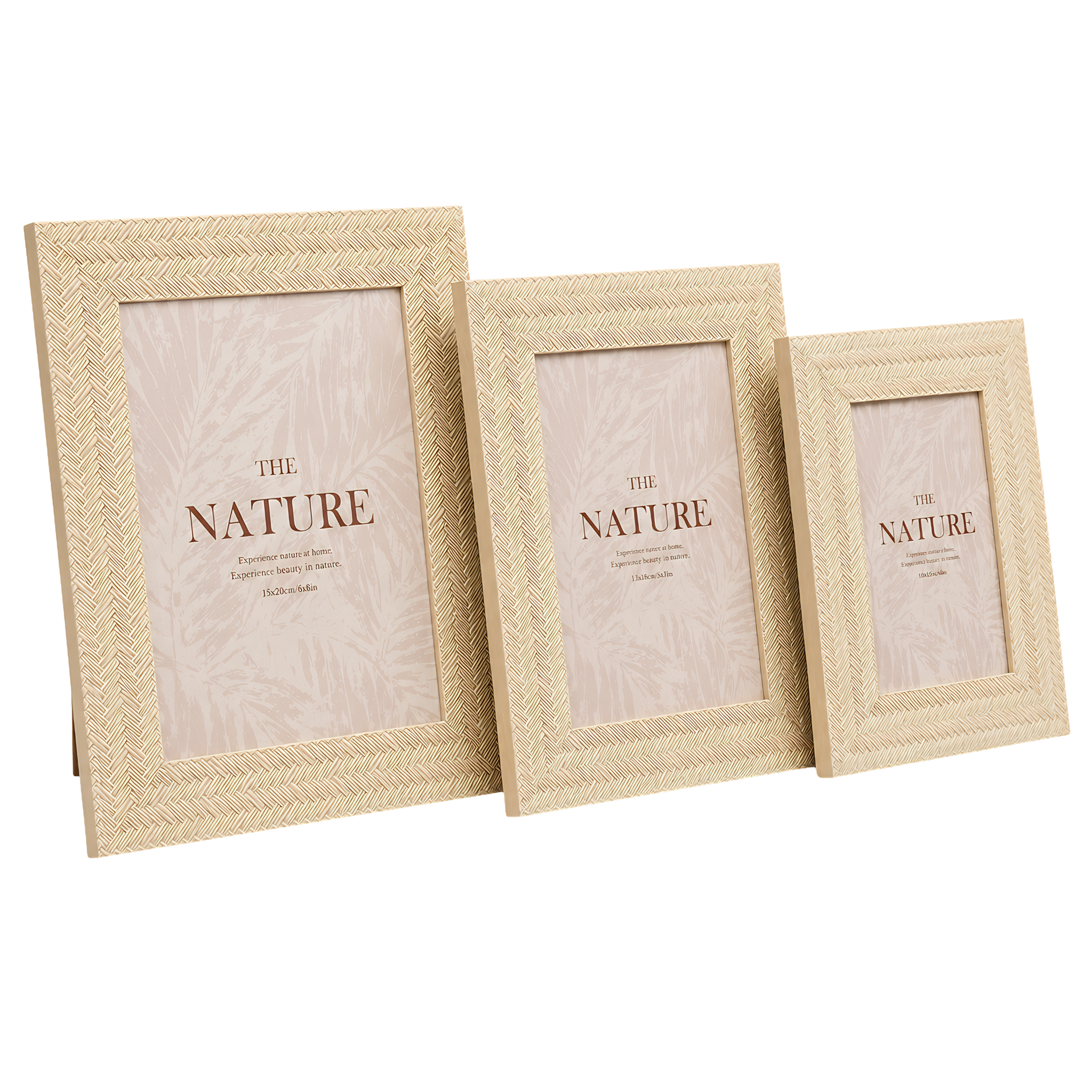 Set 3 Cadres Photos Beige Tunisie | Relief Chic | Fiolla Home