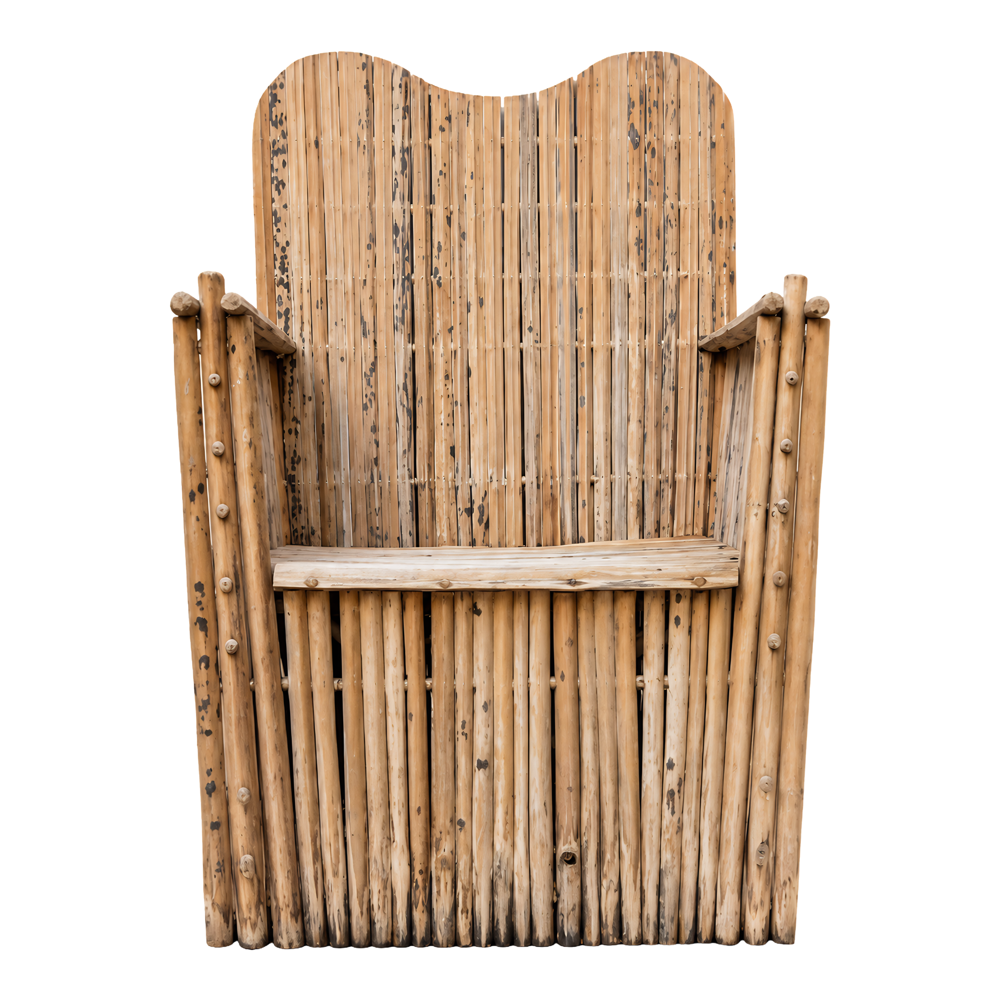 Fauteuil Trône Bois Palmier Dattier Dossier Haut Tunisie | Fiolla Home
