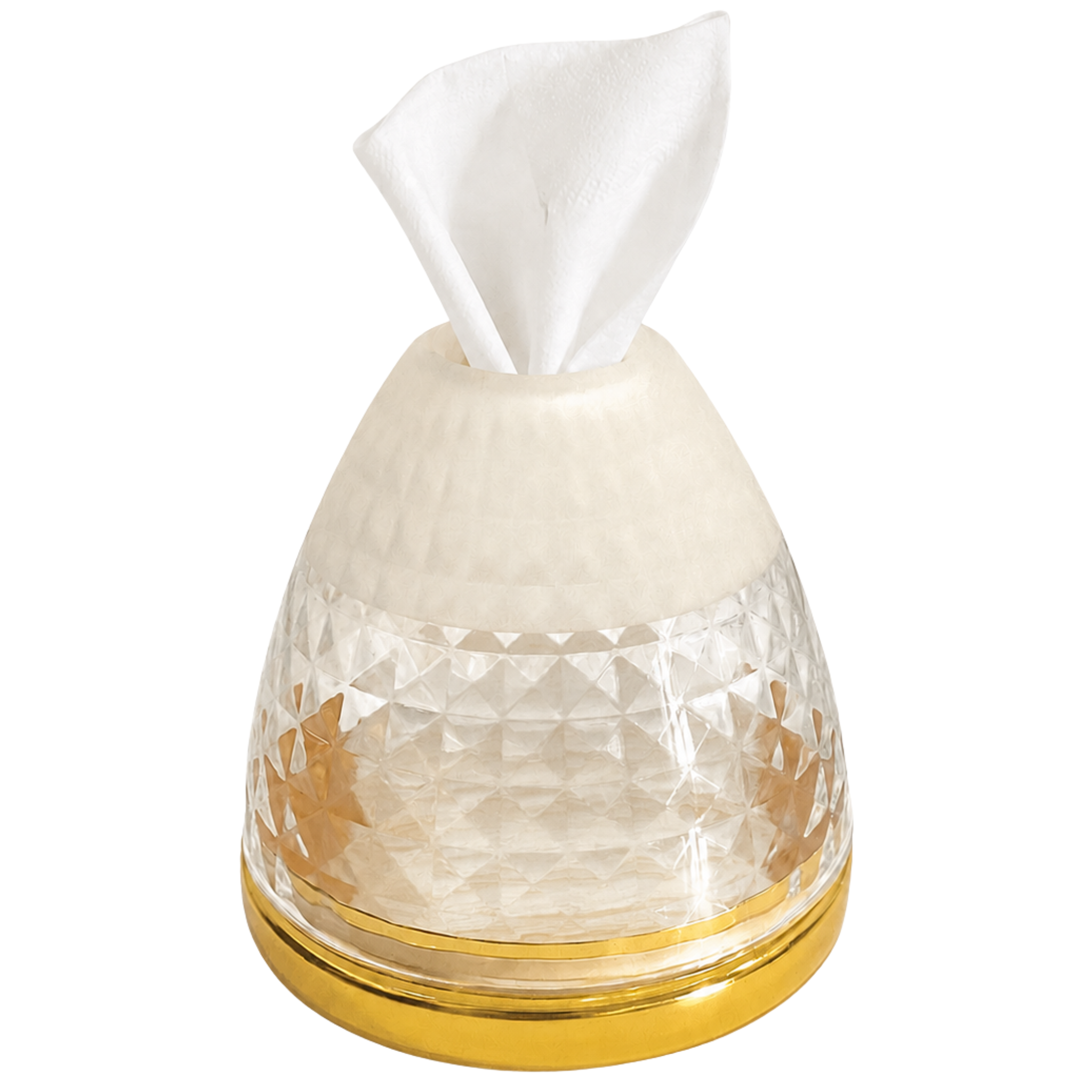 Porte-Papiers Rond avec Base Dorée - Élégance et Fonctionnalité | Fiolla Home