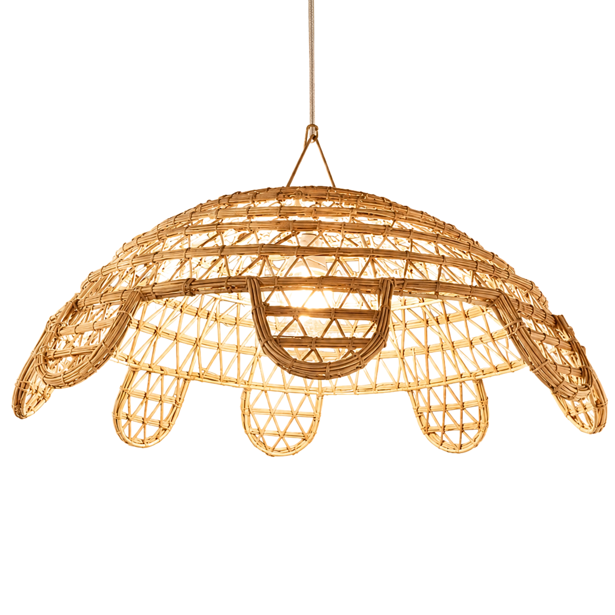 Lustre Palmier Tunisie | Suspension Dôme Festonné Bohème | Fiolla Home