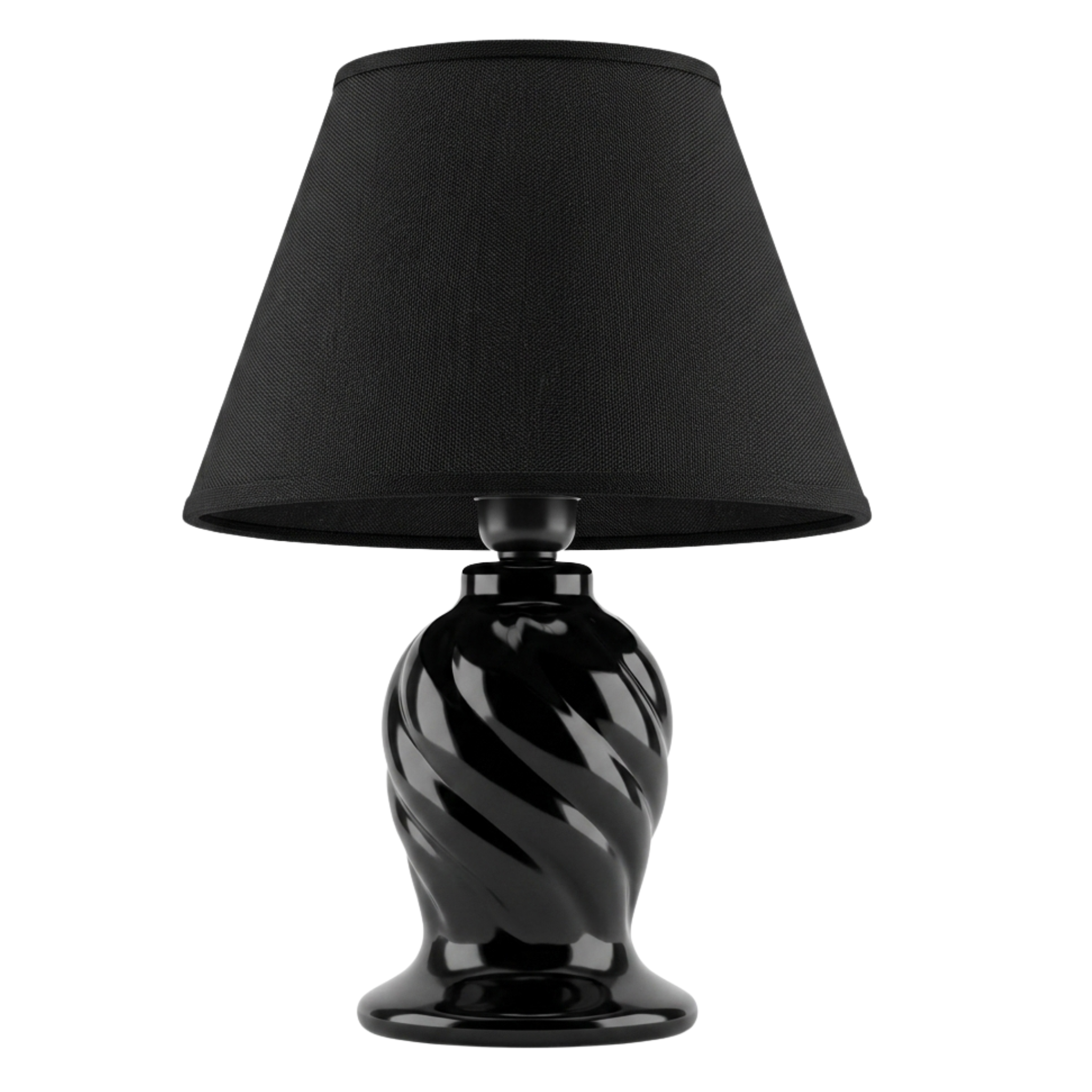 Lampe à Poser Noire Tunisie | Chevet Céramique Torsadée | Fiolla Home