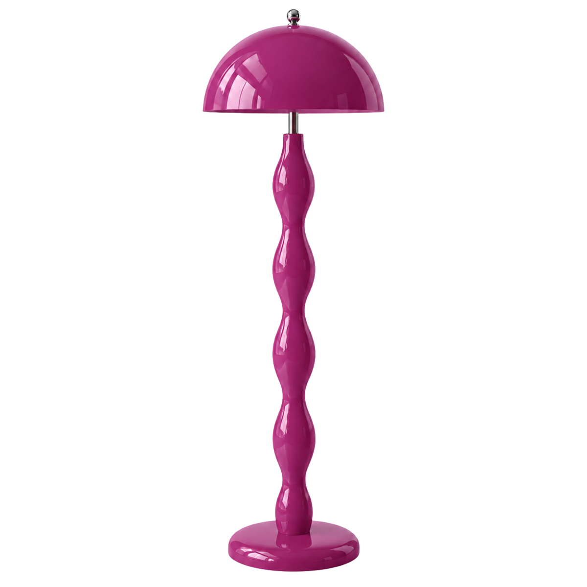 Lampadaire Violet Foncé Artisanal – Pied Sculptural Tourné à la Main