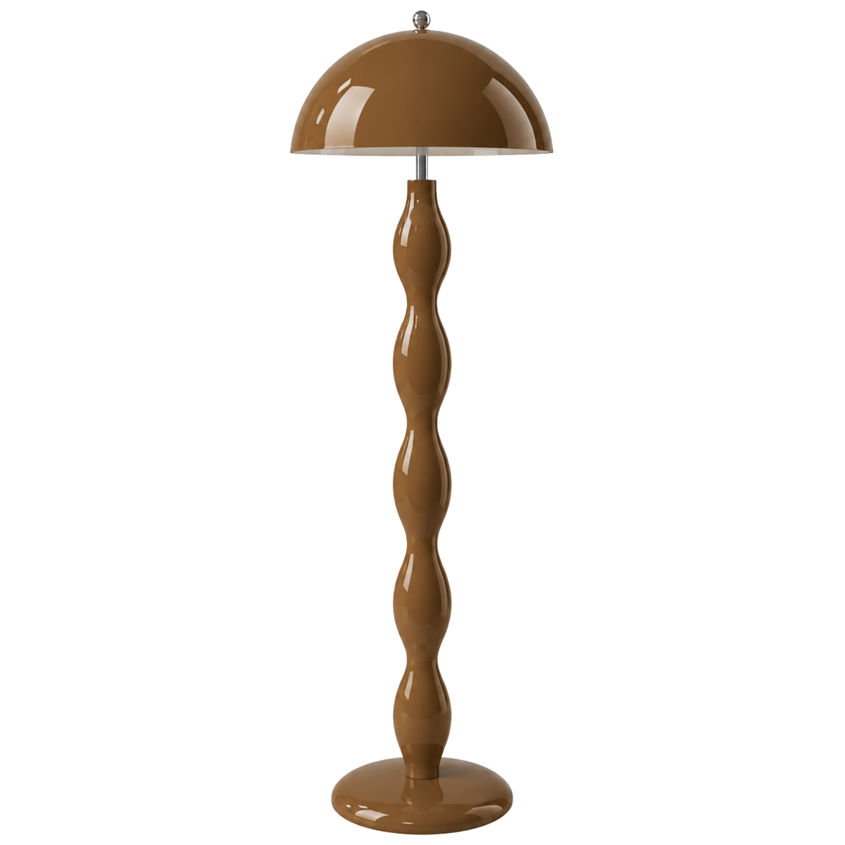 Lampadaire Or Nacré Artisanal – Pied Sculptural Tourné à la Main