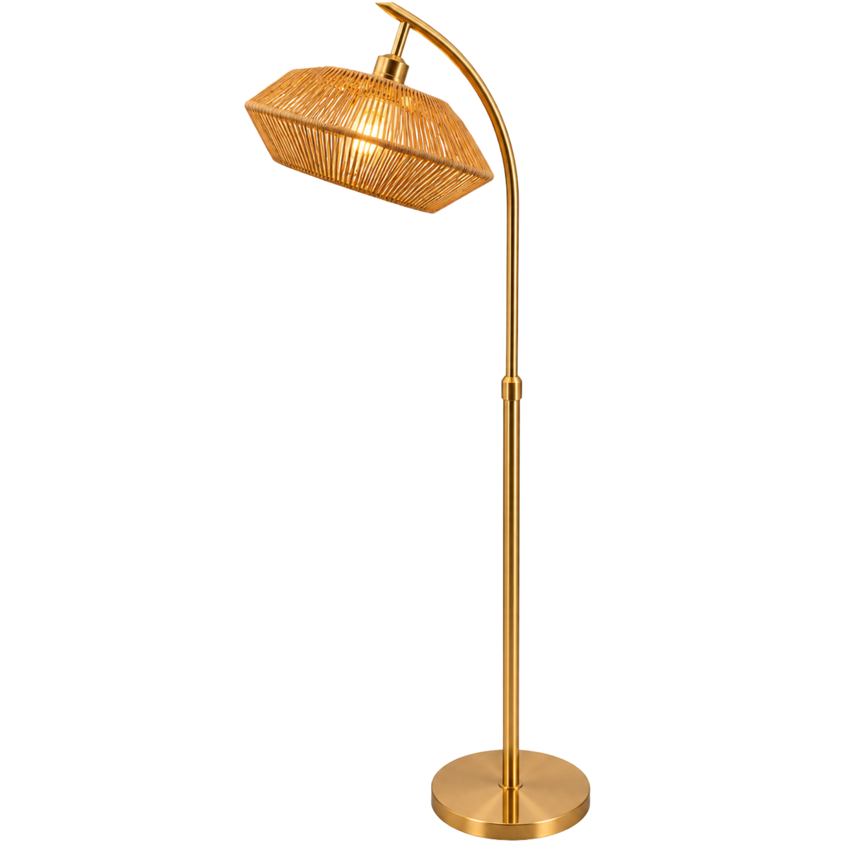 Lampadaire Scandinave Jute Doré | Livraison Tunisie | Fiolla Home