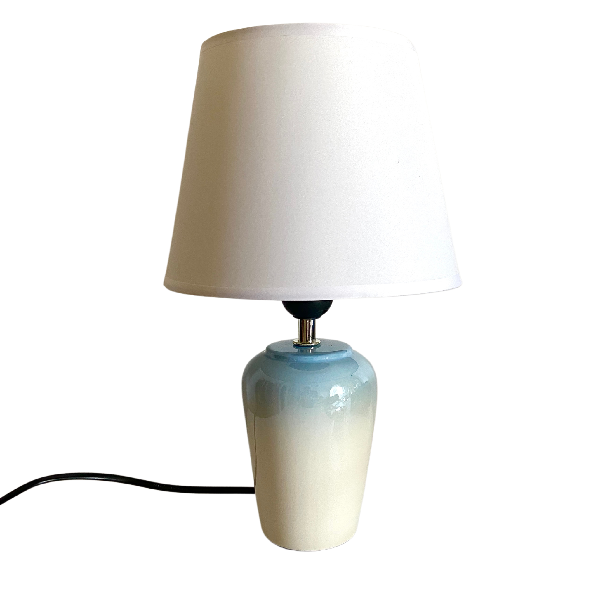 Lampe de Table Dégradé Bleu Blanc | Finition Céramique Élégante | Fiolla Home