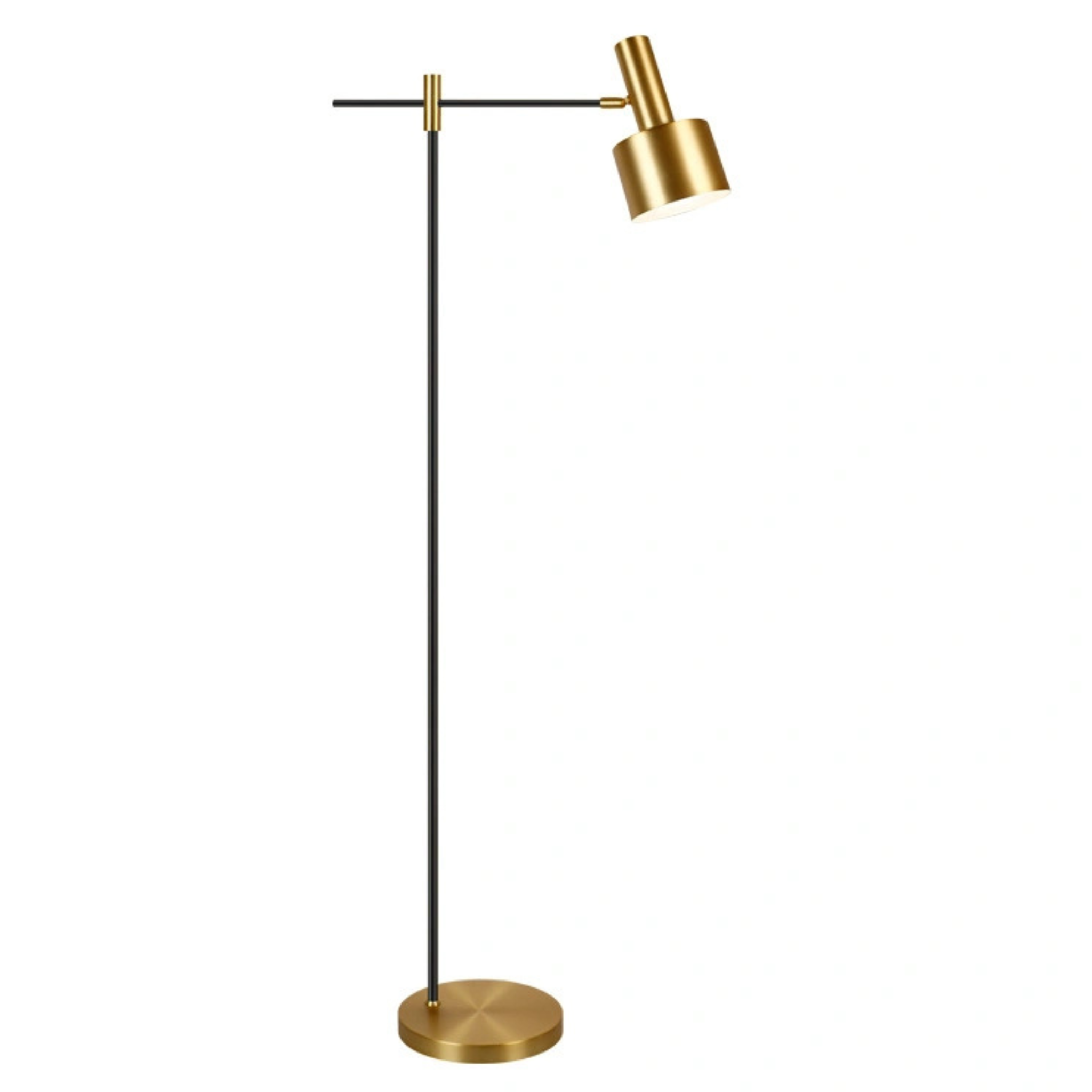Lampadaire LED Tunisie — Moderne Noir & Laiton, Tête Orientable