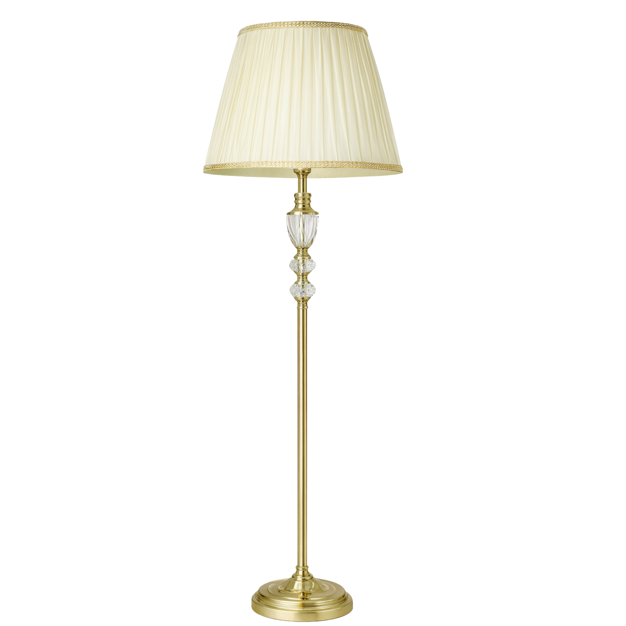 Lampadaire Antique Doré Tunisie | Abat-jour Plissé | Fiolla Home