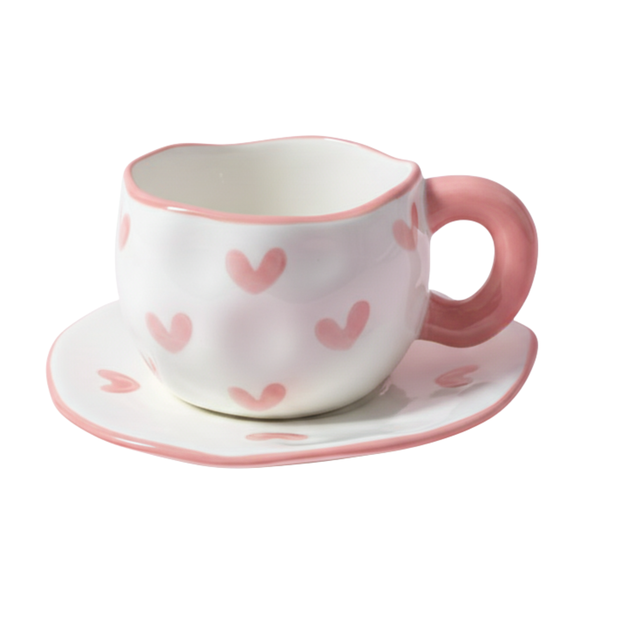 Mug "Aesthetic" Cœurs Roses | Idée Cadeau Tunisie | Fiolla Home