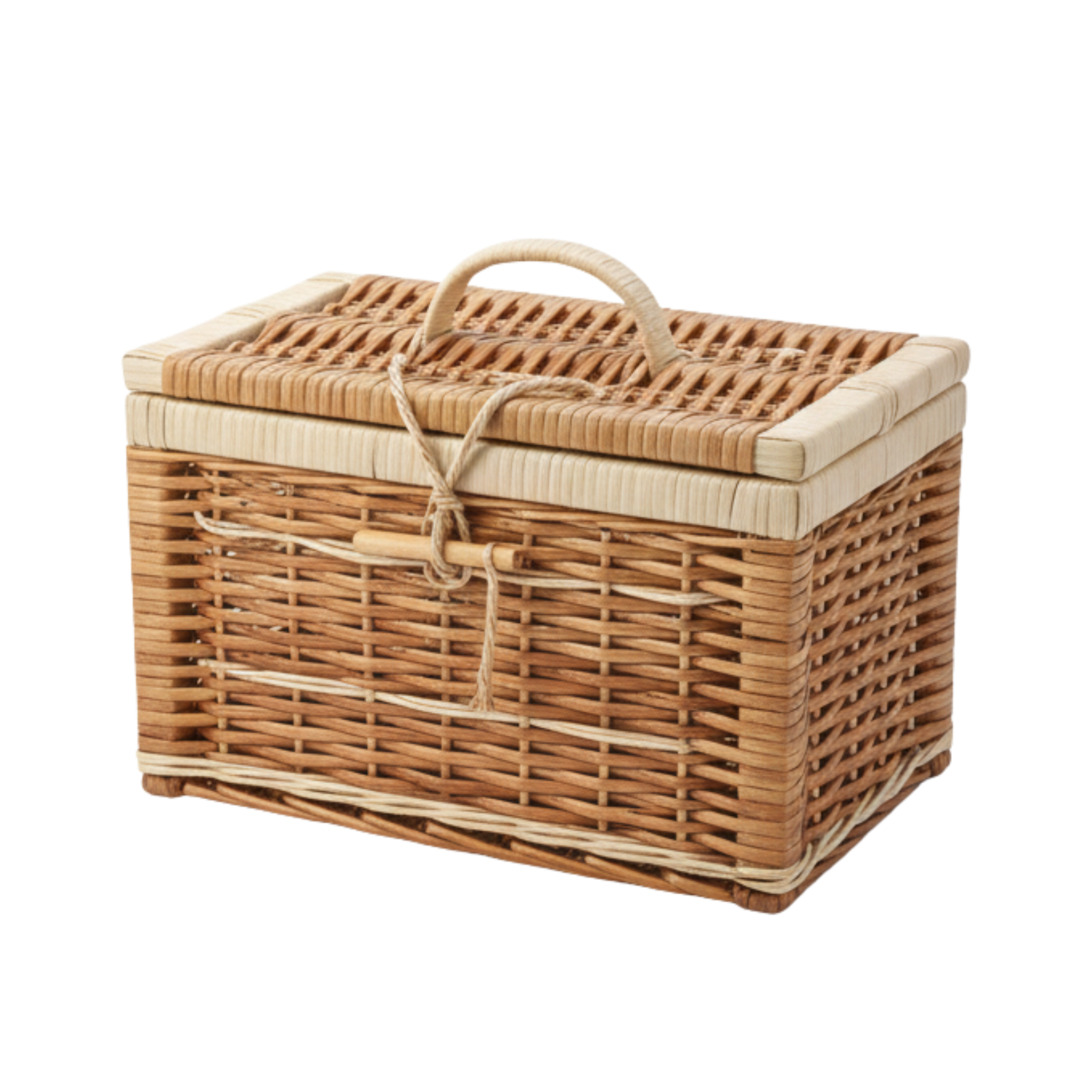 Panier de Rangement Rectangulaire en Rotin avec Couvercle – Fiolla Home