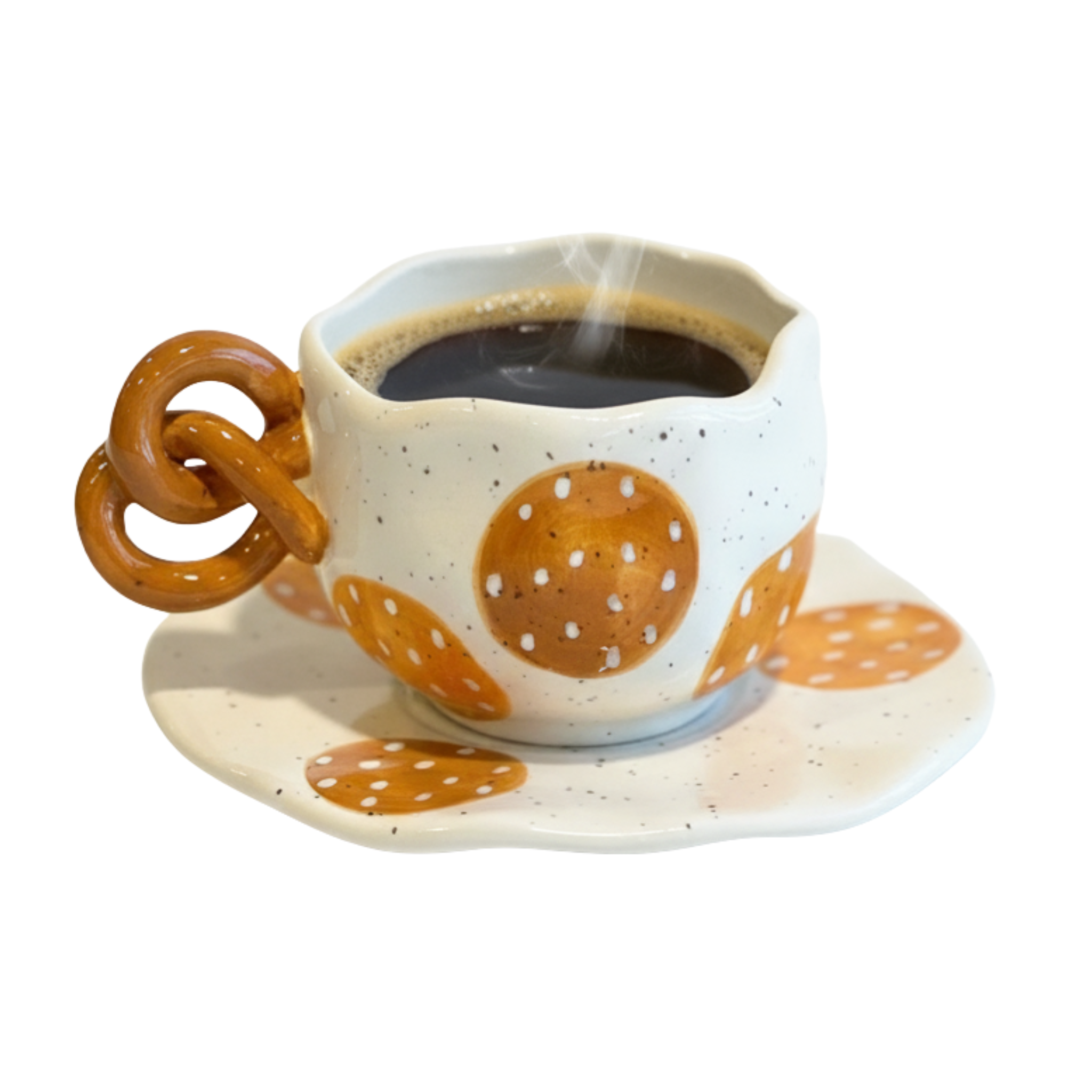 Tasse à Café Artisanale | Anse Originale en Forme de Bretzel
