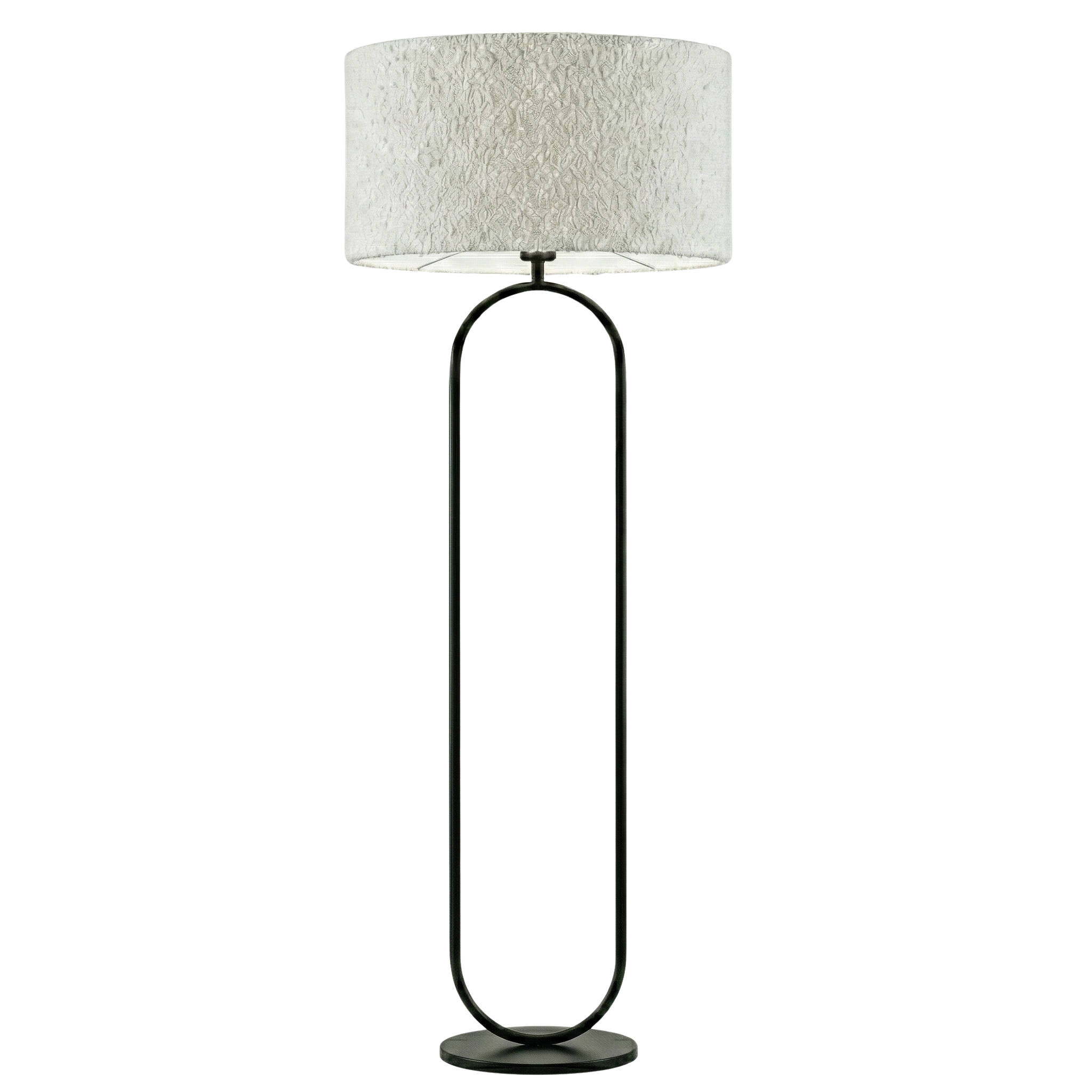 Lampadaire CÉLESTE Métal Noir et Abat-Jour Bouclette | Fiolla Home