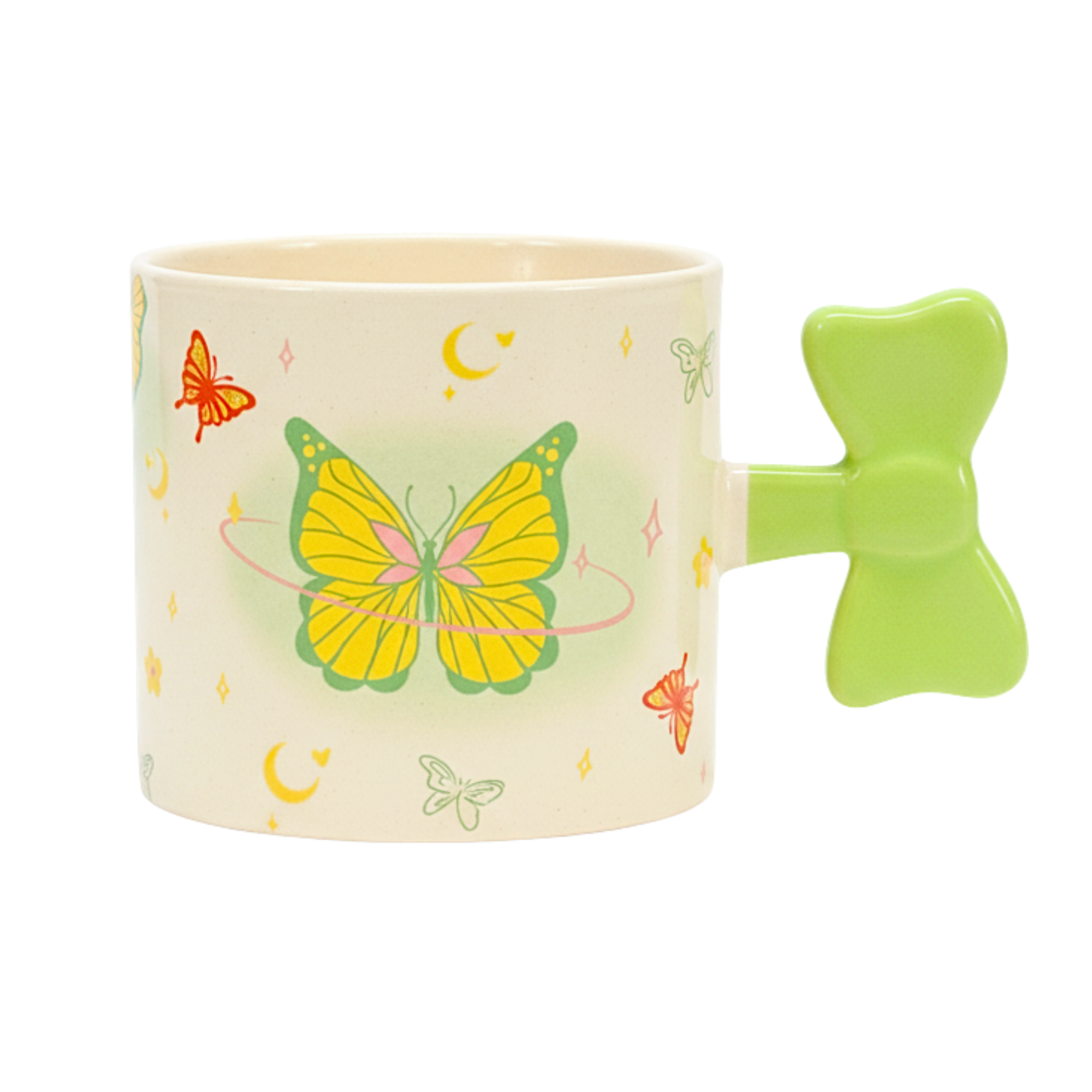 Mug papillon en céramique – Anse nœud 3D | Fiolla Home
