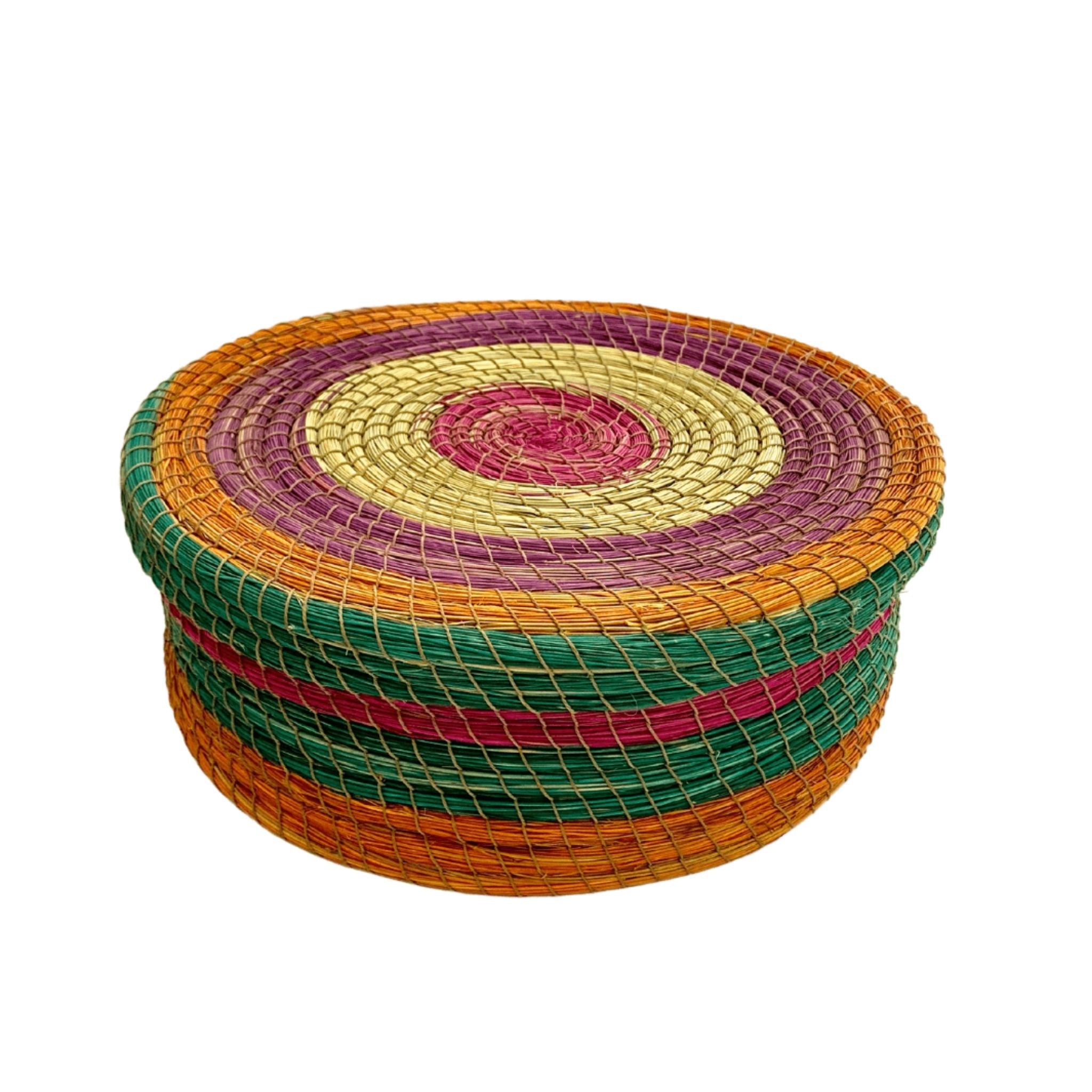 Boîte de Rangement en Halfa Multicolore - Artisanat Traditionnel | Fiolla Home - Fiolla Home