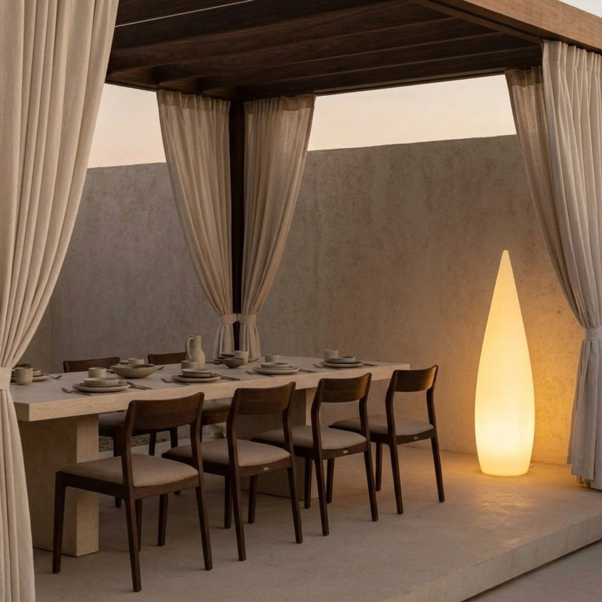 Lampadaire Extérieur Tunisie | Forme Goutte Lumineuse | Fiolla Home