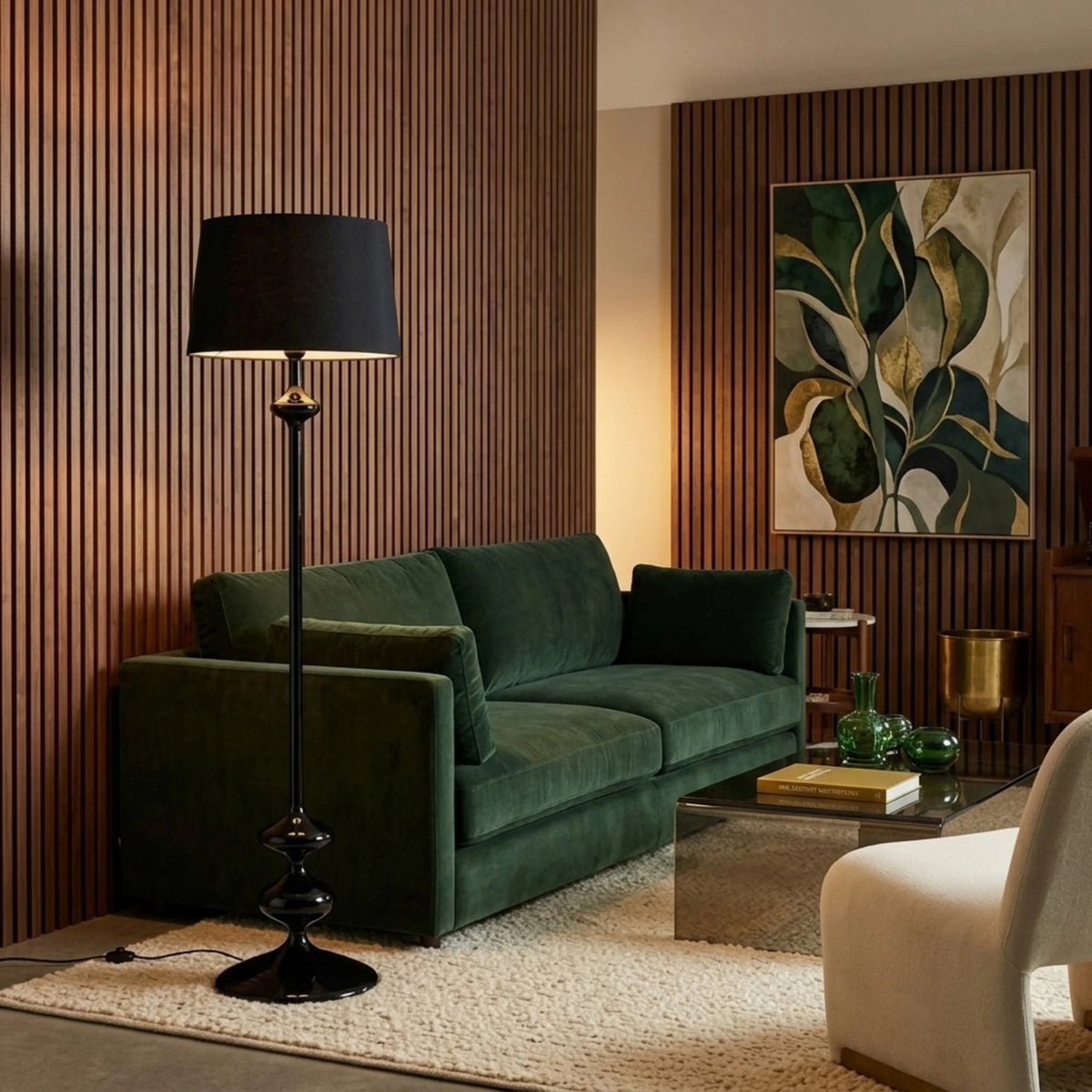 Lampadaire Noir Total Tunisie | Bois Tourné Pièce Unique | Fiolla Home