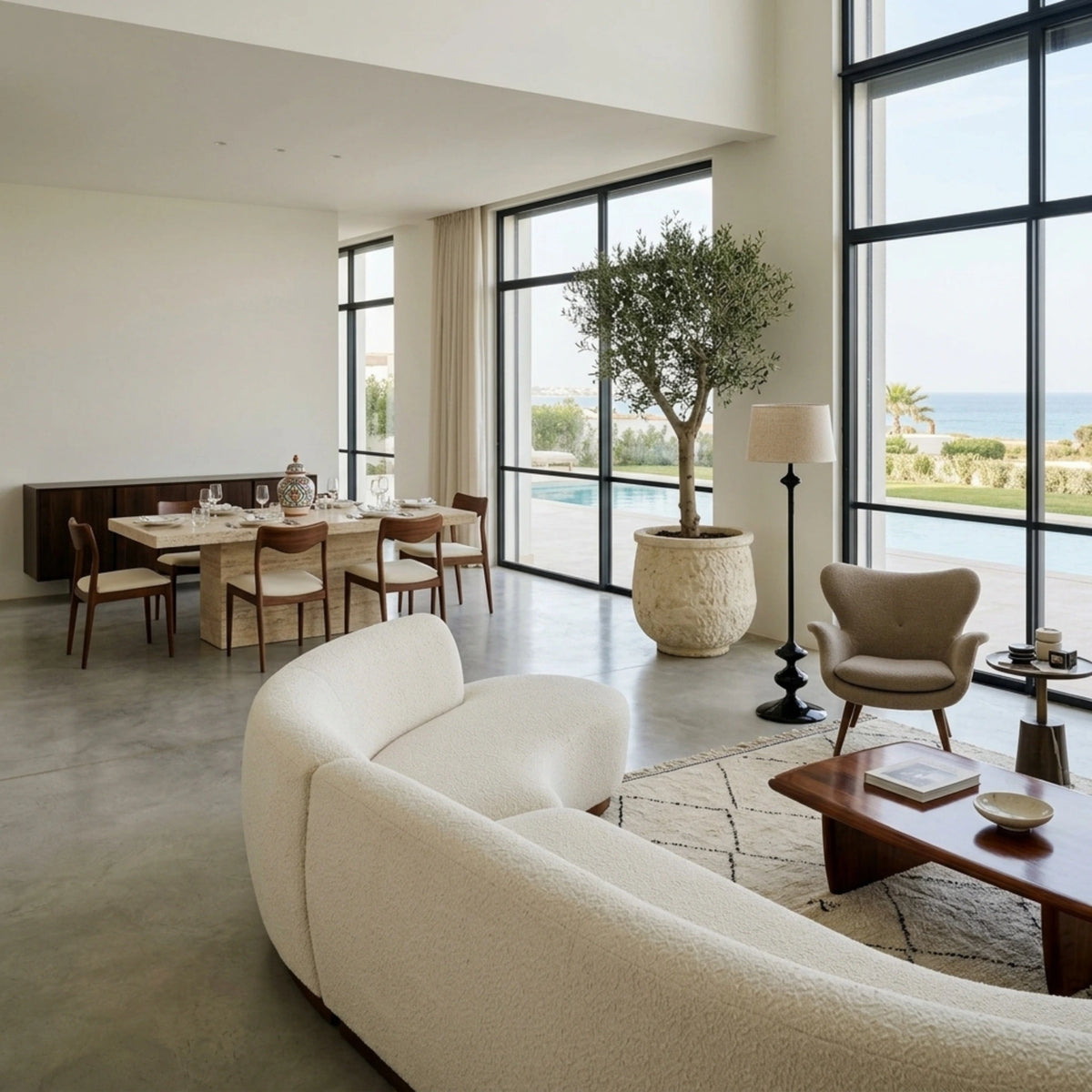 Lampadaire Noir Tunisie | Bois Tourné Pièce Unique | Fiolla Home