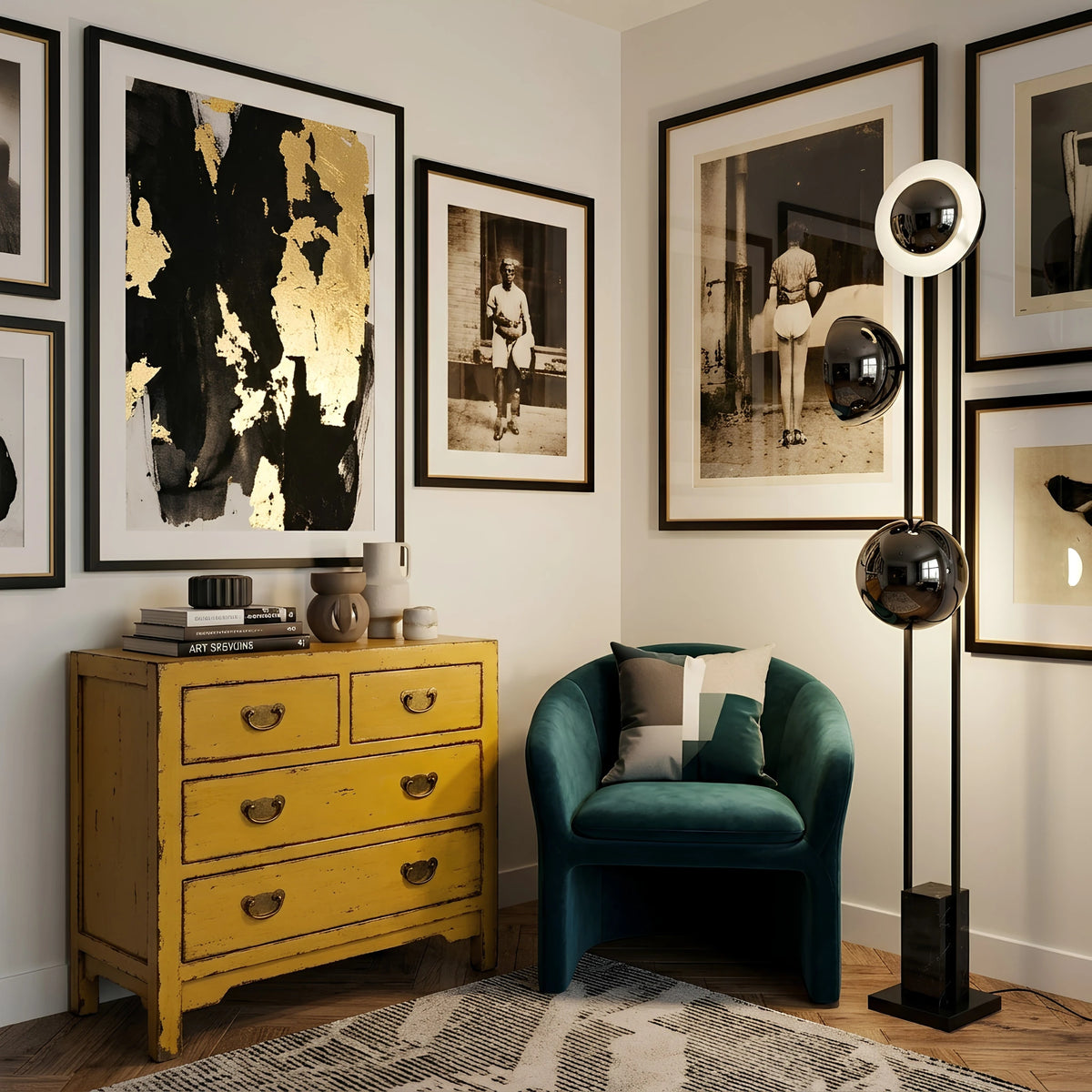 Lampadaire Design Tunisie | Noir Mat & Albâtre Moderne | Fiolla Home