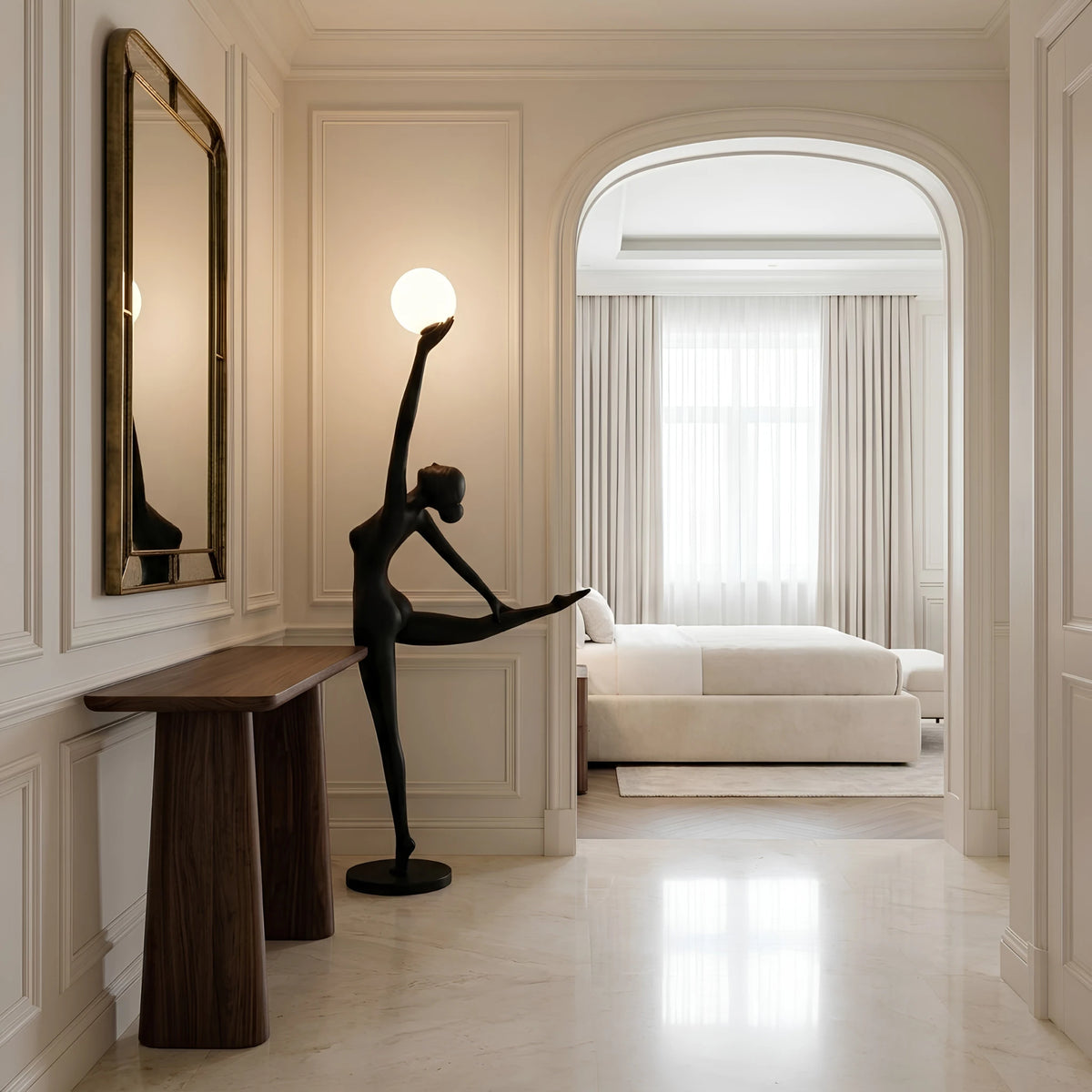 Lampadaire Danseuse Tunisie | Sculpture Noire 210 cm | Fiolla Home