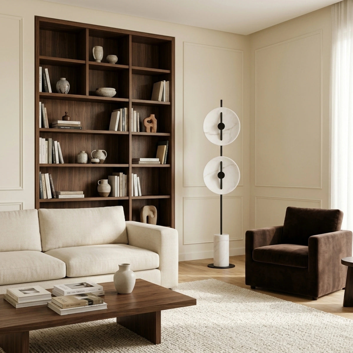 Lampadaire Design Tunisie | Effet Marbre Blanc & Noir | Fiolla Home