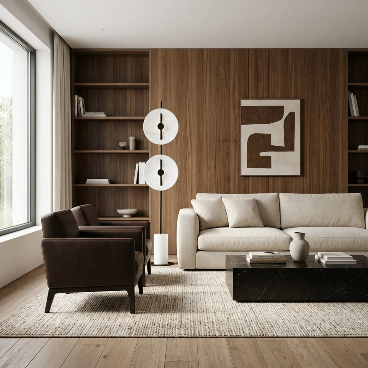 Lampadaire Design Tunisie | Effet Marbre Blanc & Noir | Fiolla Home