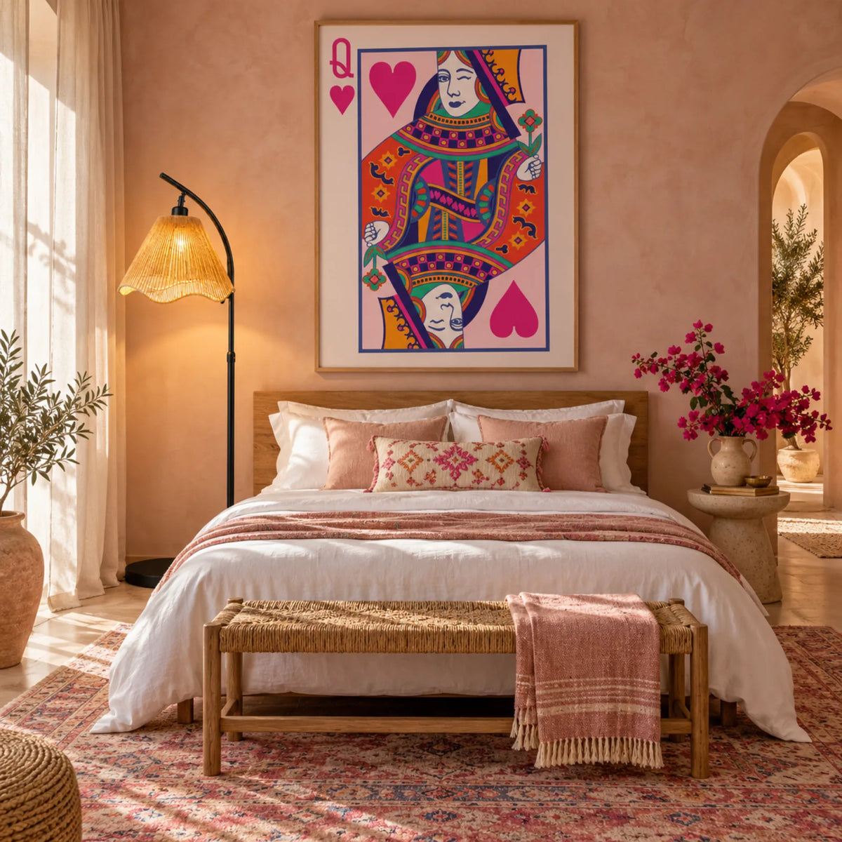 Lampadaire Jute Ondulé Noir | Livraison Tunisie | Fiolla Home