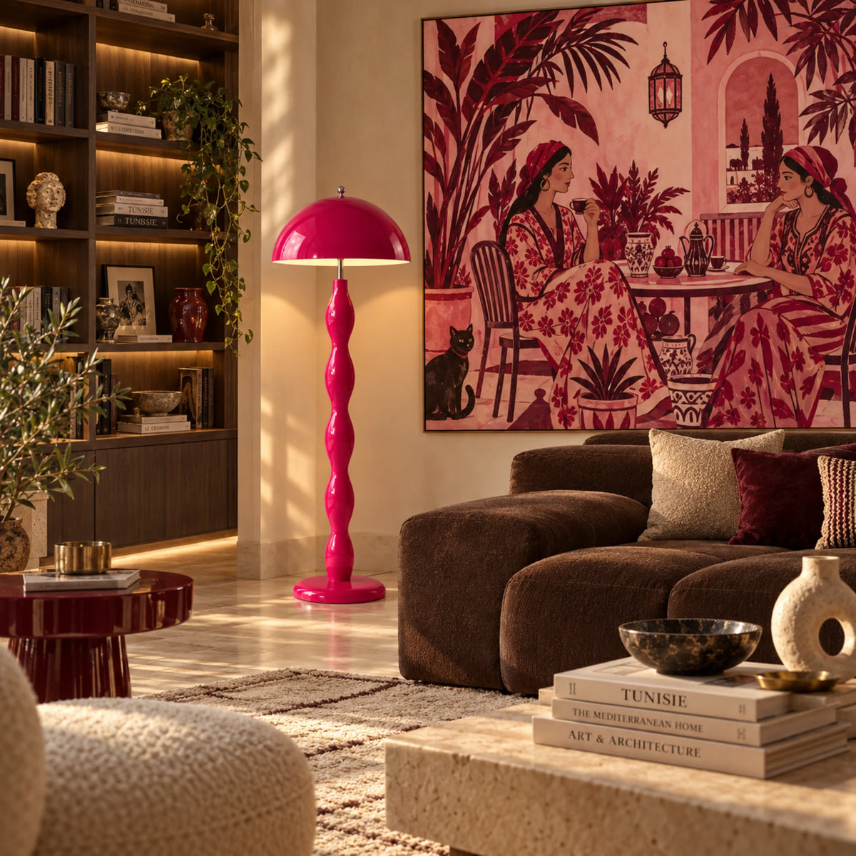 Lampadaire Rose Tunisie | Design Artisanal 150 cm | Fiolla Home