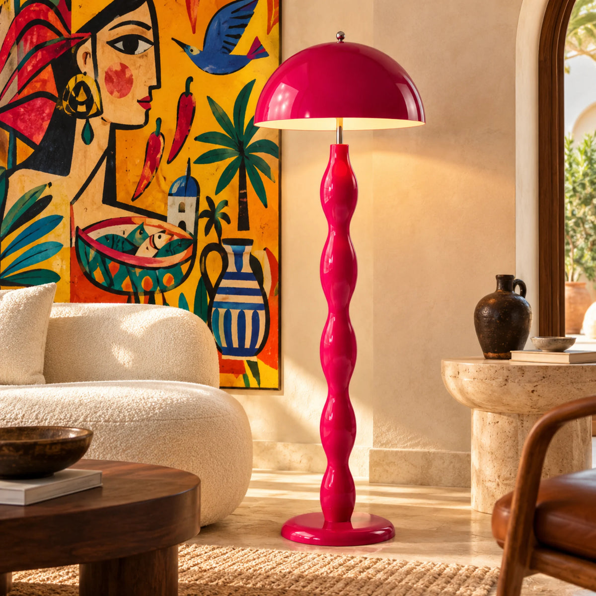 Lampadaire Rose Tunisie | Design Artisanal 150 cm | Fiolla Home