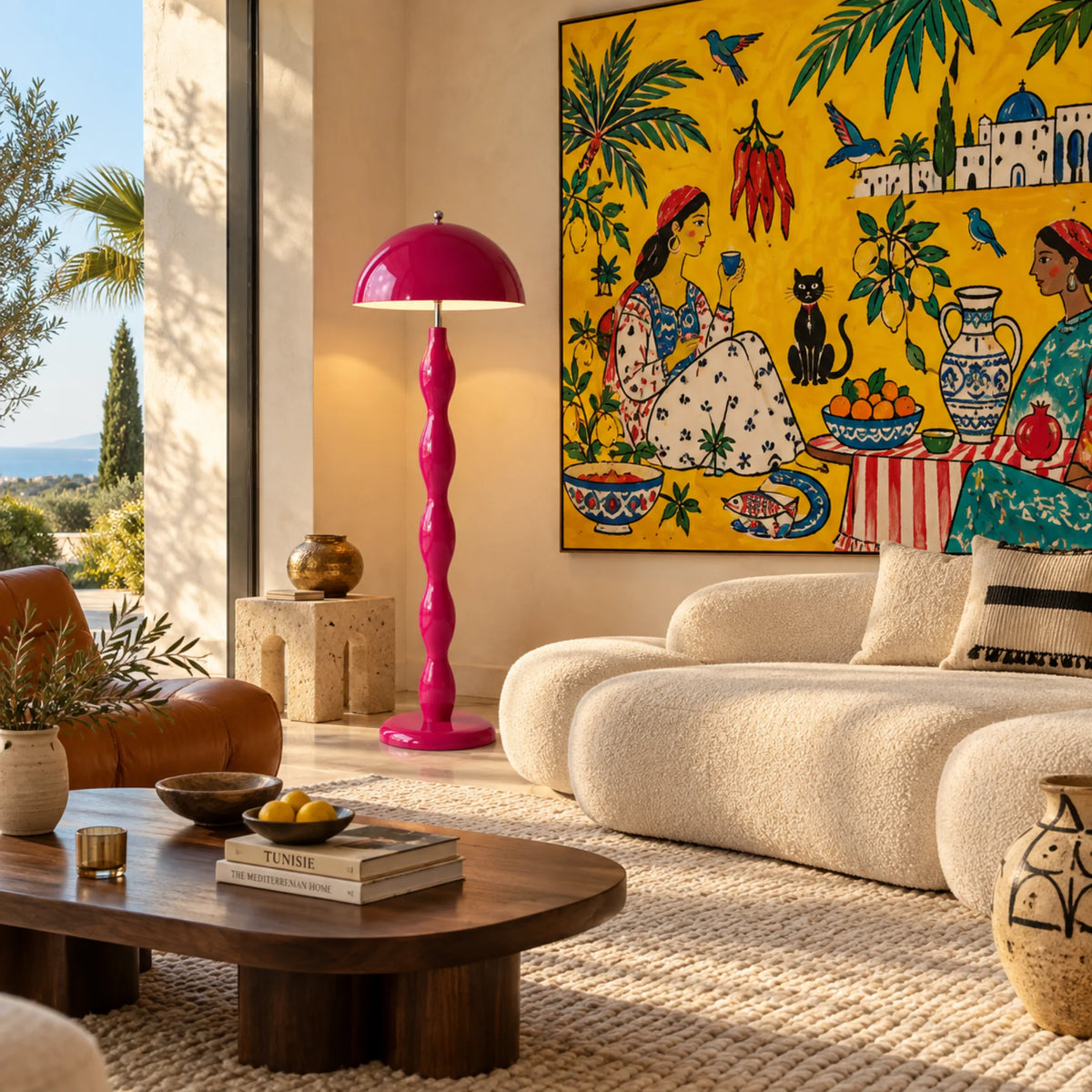 Lampadaire Rose Tunisie | Design Artisanal 150 cm | Fiolla Home