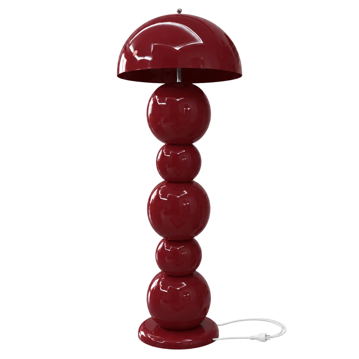 Lampadaire Design Bordeaux à Boules – Pied en Bois