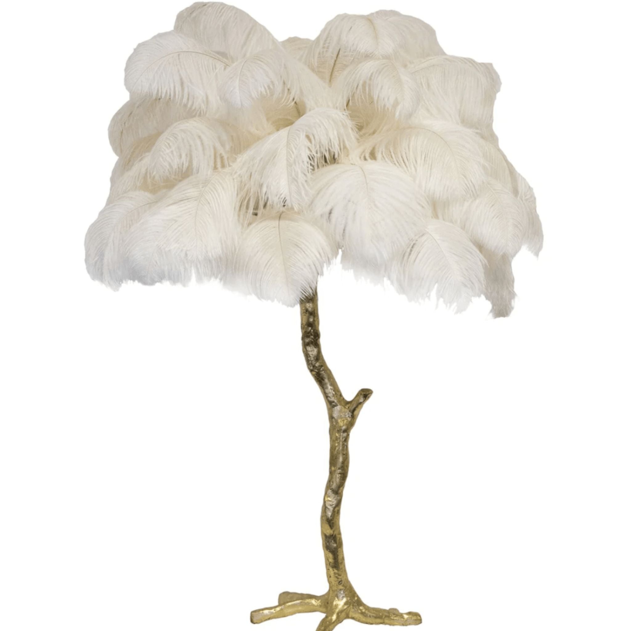 Lampe sur Pied avec Plumes d'Autruche - Élégance et Glamour | Fiolla Home - Fiolla Home